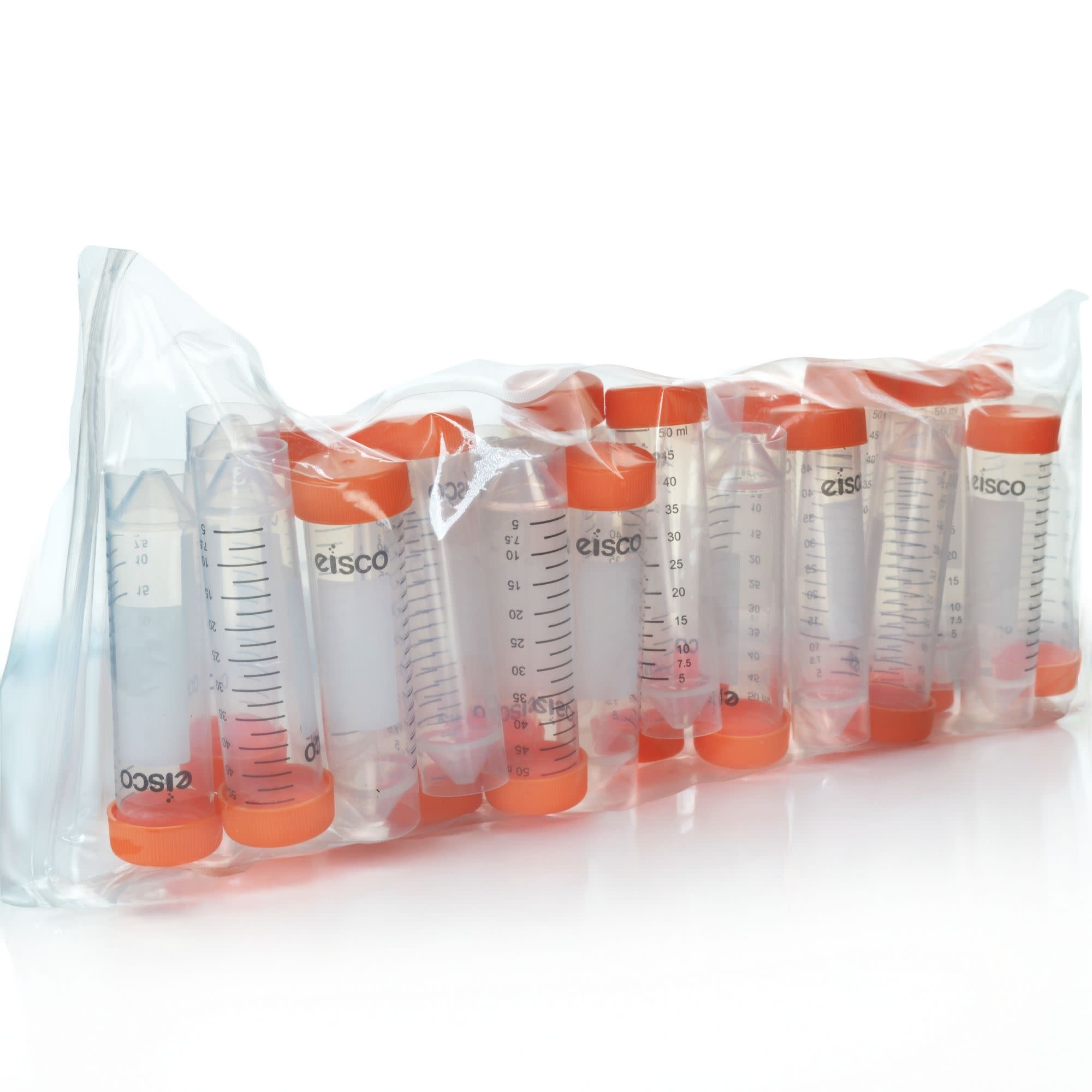 25-Pack Non-Sterile Self-Standing Polypropylene Centrifuge Tubes with Flat Cap, 50mL