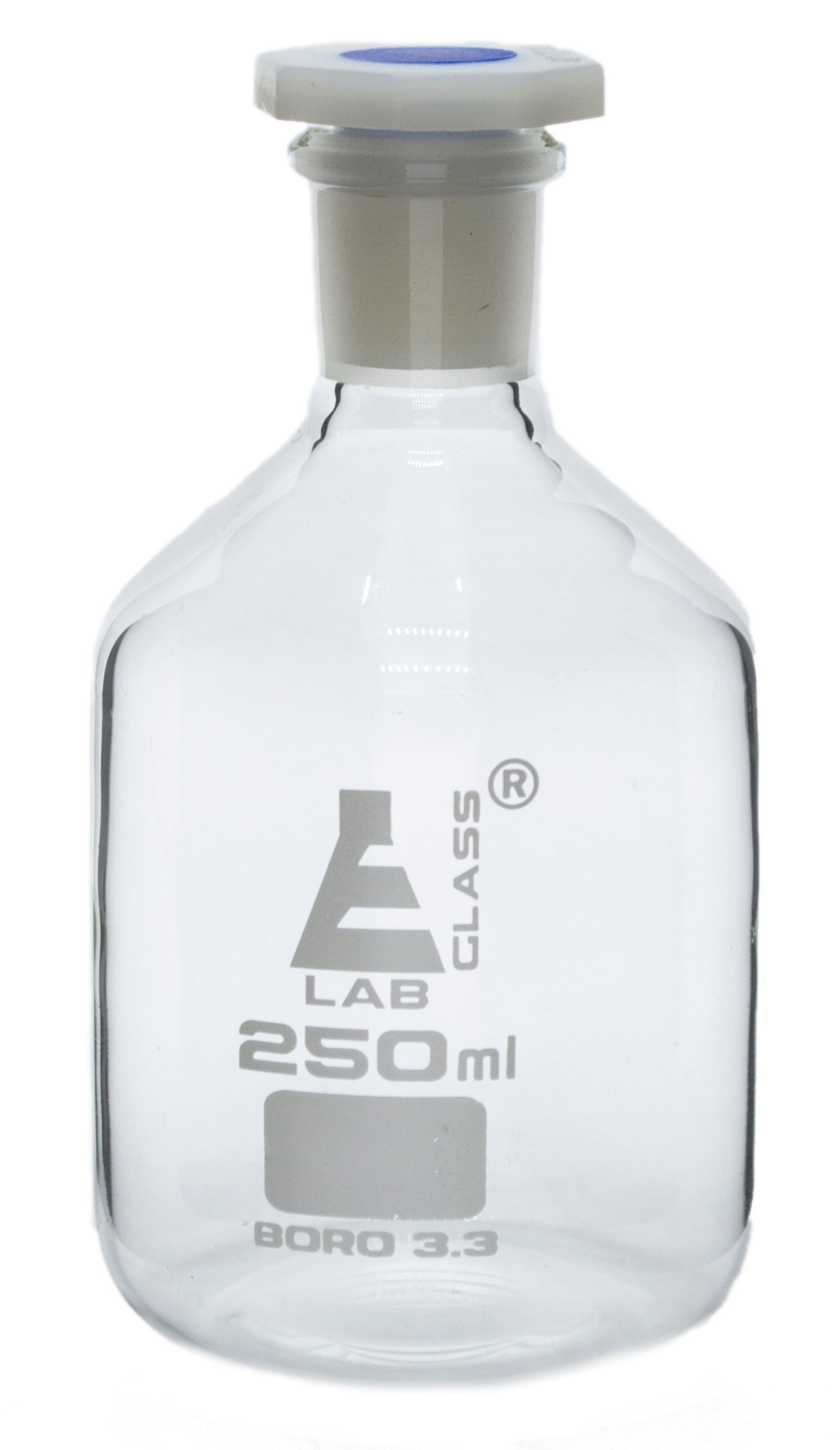Borosilicate Glass Reagent Bottle with Acid-Proof Polypropylene Stopper