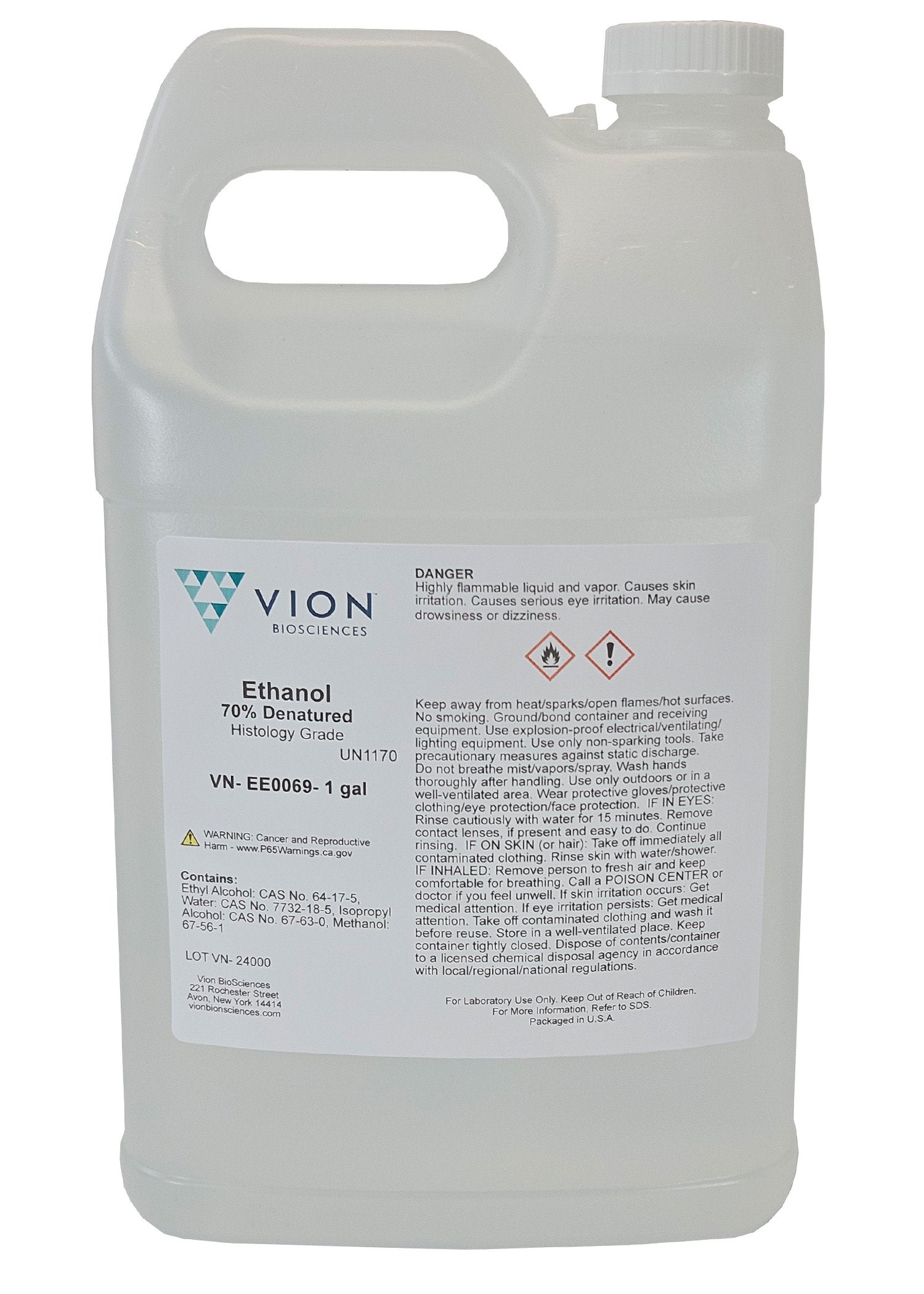 4-Case 70% Ethanol Histology Specimen Storage Solution, 1 Gallon Each