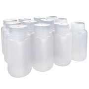 12-Pack Translucent Wide Mouth LDPE Reagent Bottles with PP Caps, 250mL, -100 to 80°C