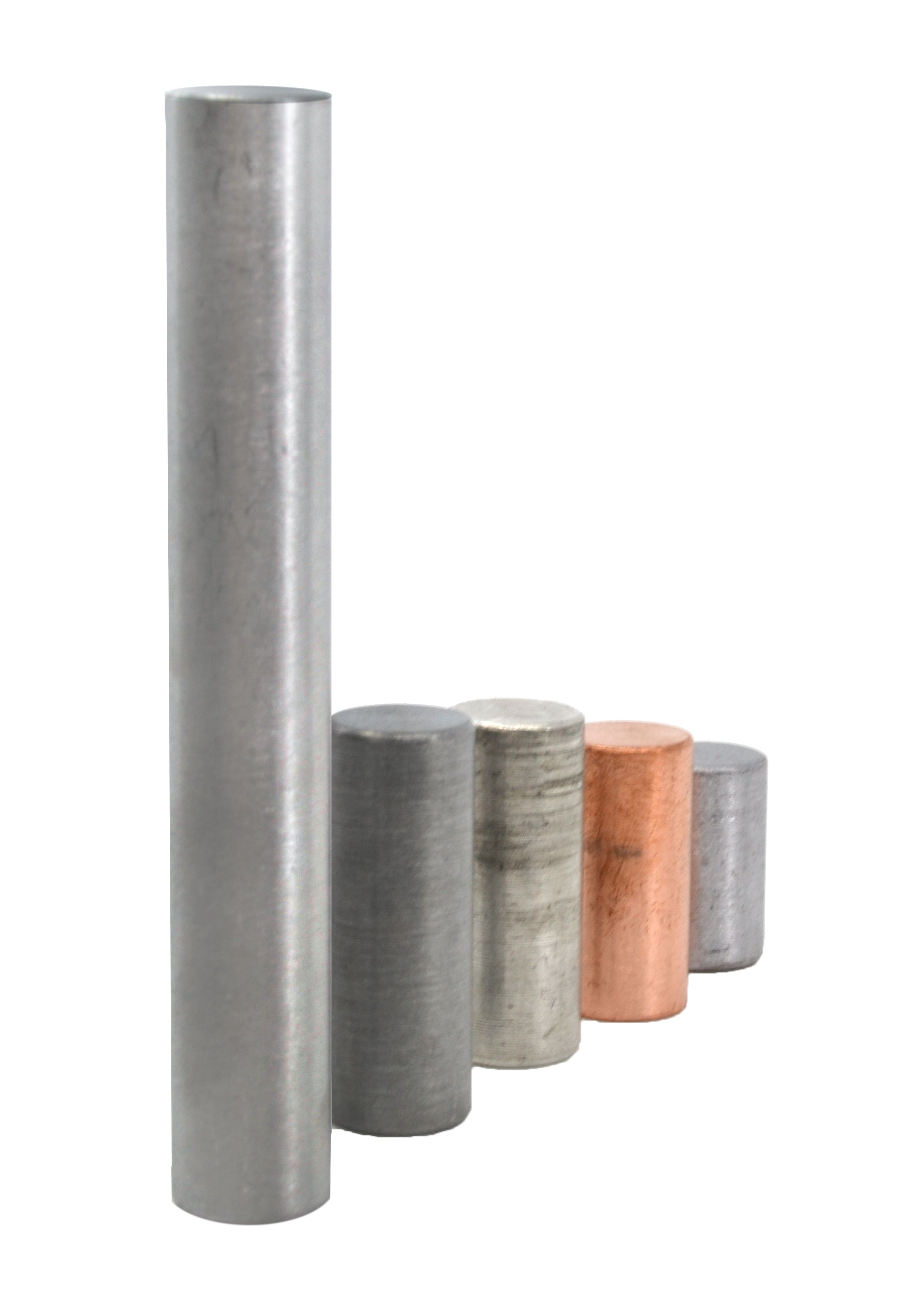 5-Metal Equal Mass Cylinders Set (Zinc, Copper, Aluminum, Tin, Lead)