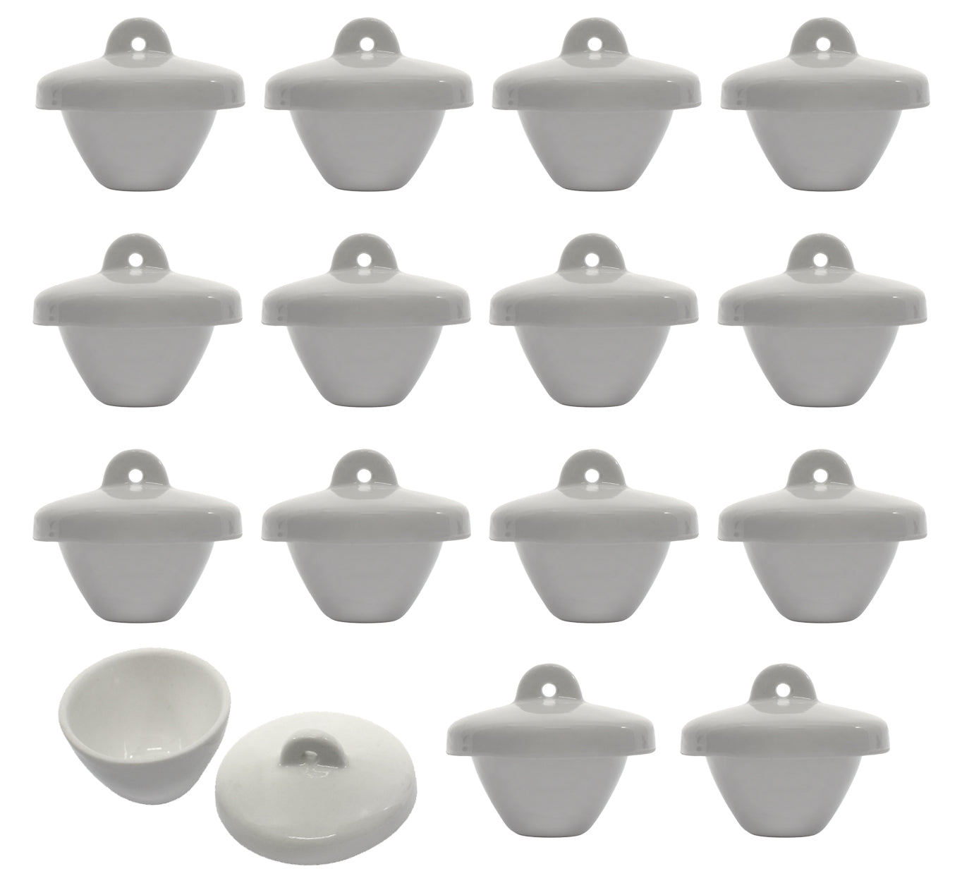 15-Pack Short Form Porcelain Crucibles with Lid, 8mL