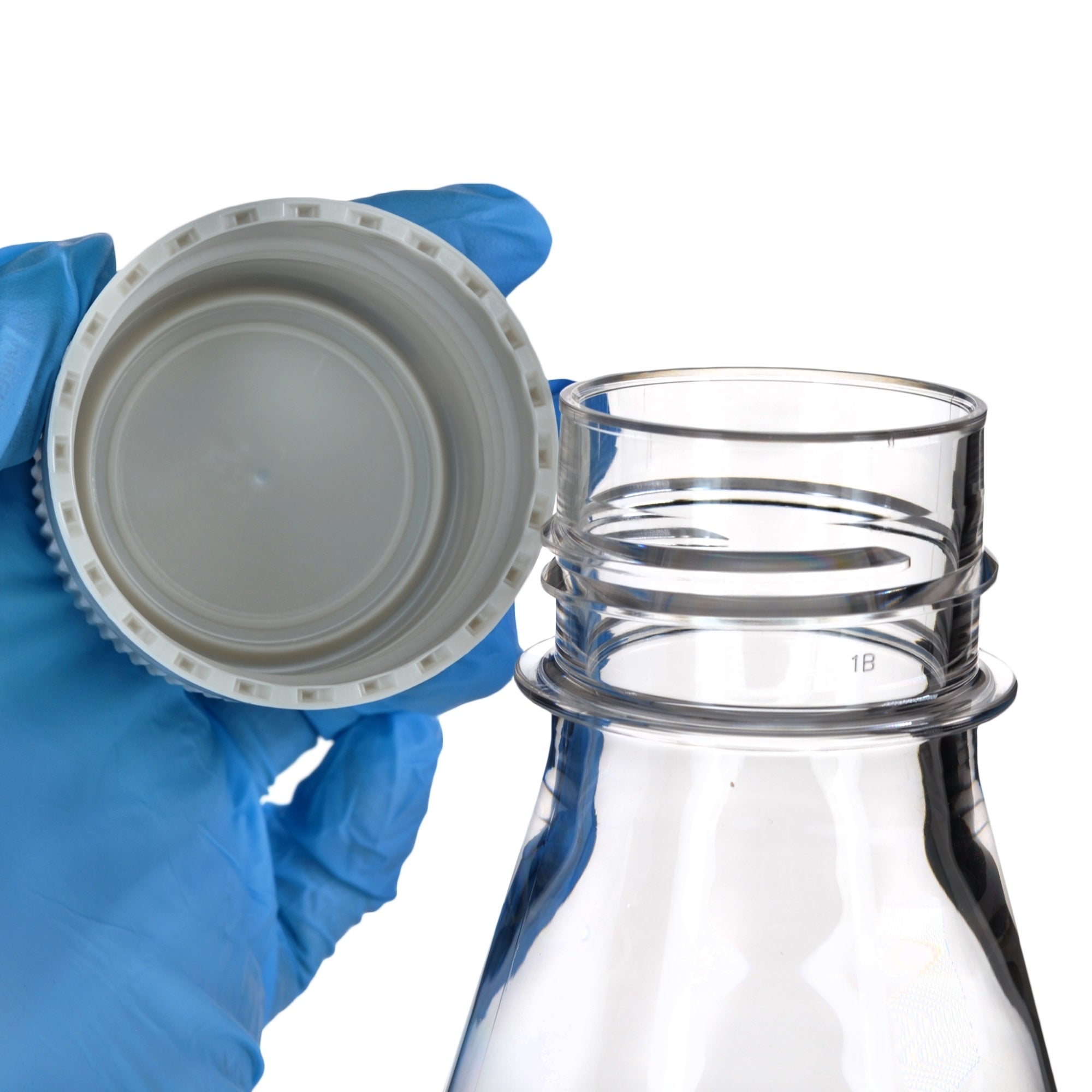 Sterile Non-Vented Baffled-Bottom PETG Erlenmeyer Flask, USP Class VI, 2L