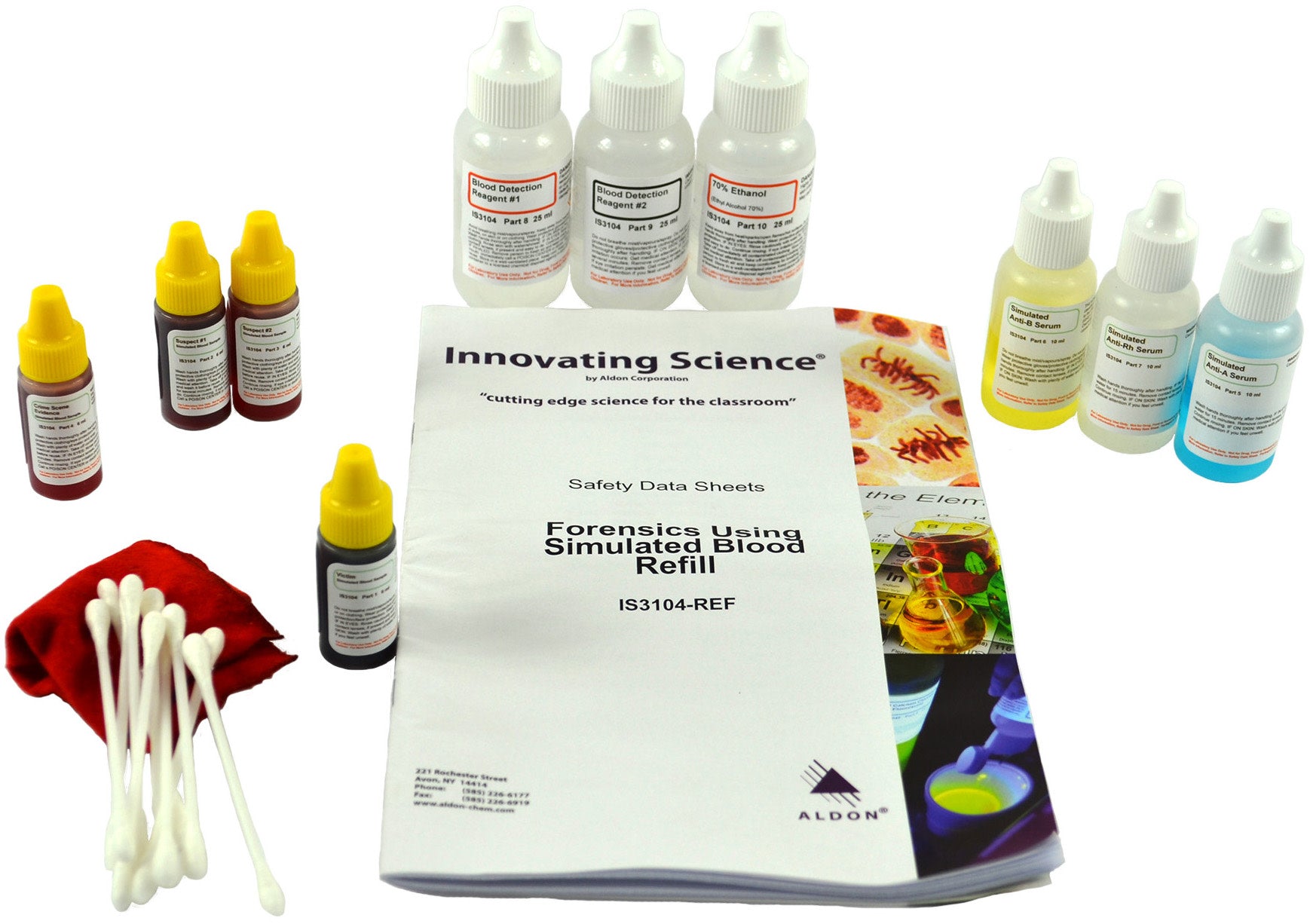 Forensics Using Simulated Blood Refill Kit for Crime Scene Investigation, Airline-Safe