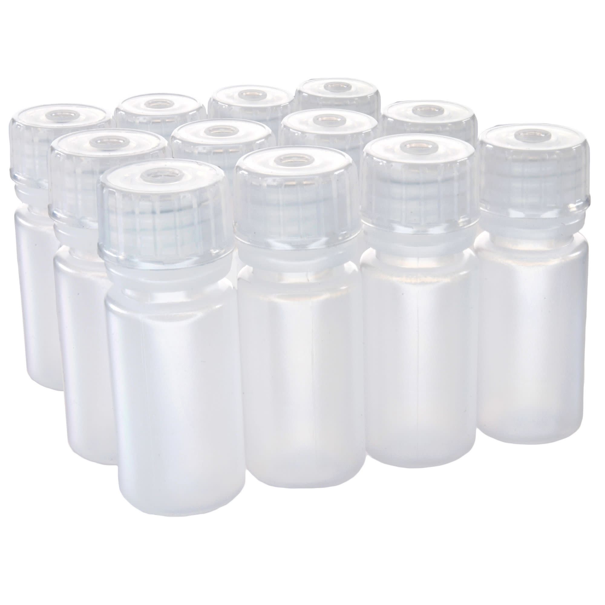12-Pack Translucent Narrow Mouth LDPE Reagent Bottles with PP Caps, 4mL, -100 to 80°C