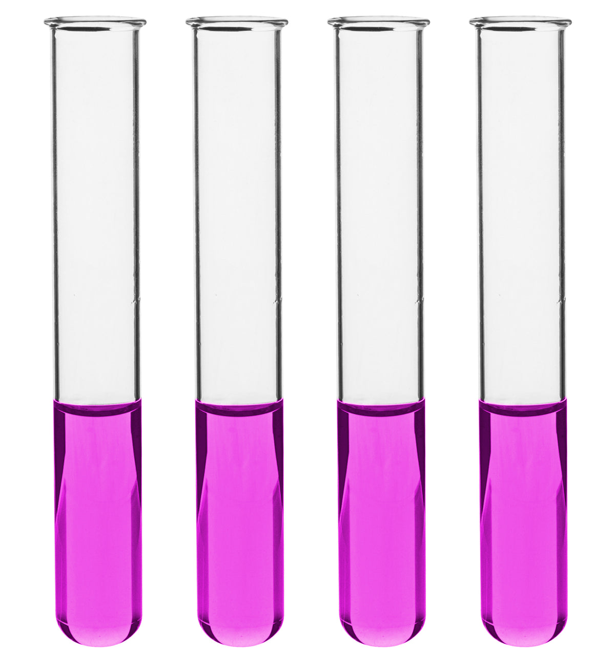 24PK Test Tubes, 25mL, 18x150mm - Rimmed - Light Wall, 1.2mm Thick - Borosilicate 3.3 Glass
