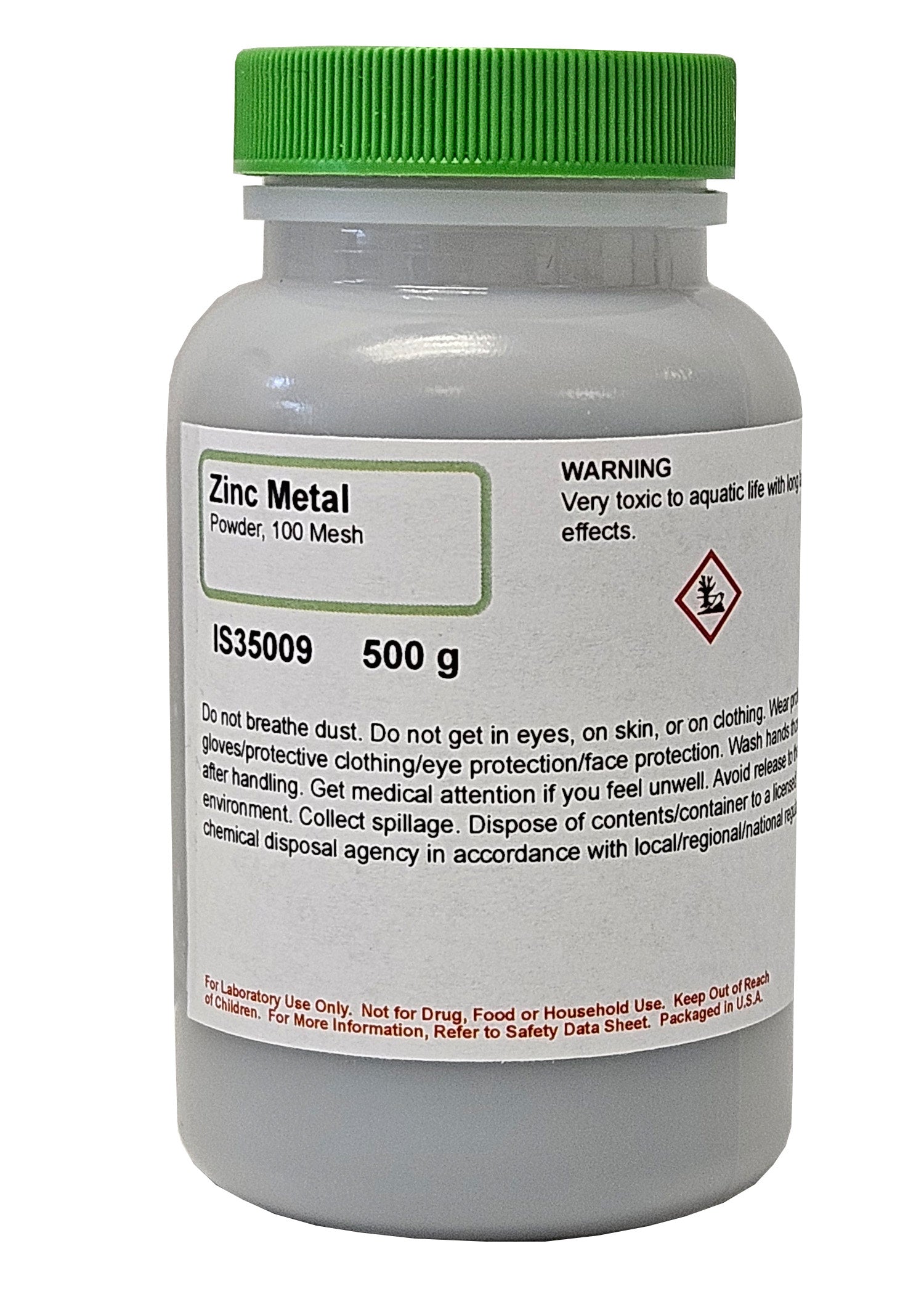 Reagent Grade Zinc Metal Powder, 100 Mesh, 500g