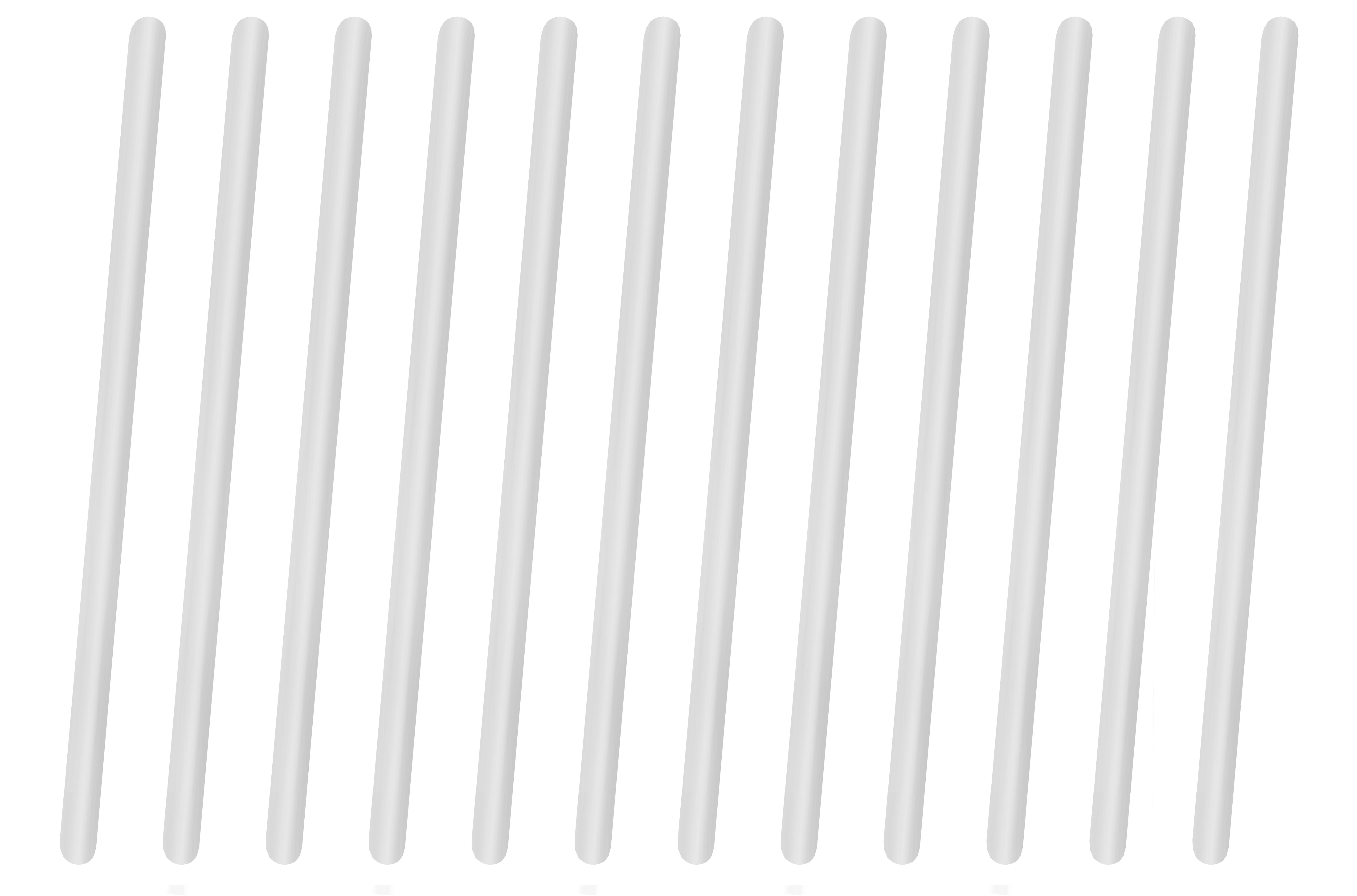 11.8" Polypropylene Stirring Rods with Rounded Ends, 7mm, 12-Pack