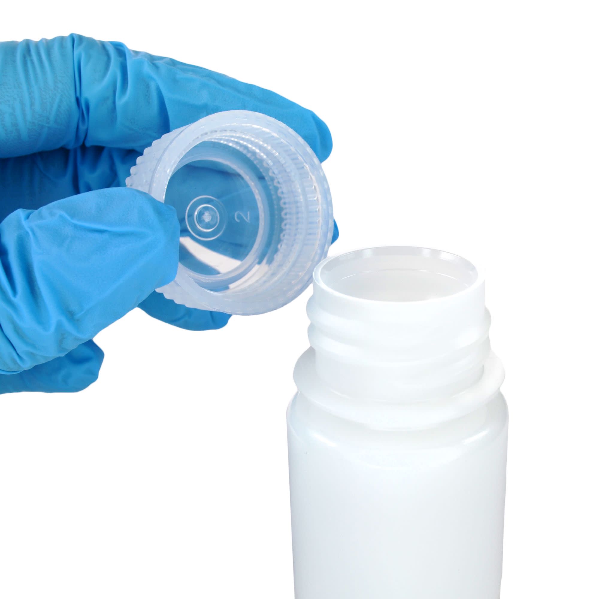 12-Pack Translucent Wide Mouth HDPE Reagent Bottles with PP Caps, 30mL, -100 to 120°C