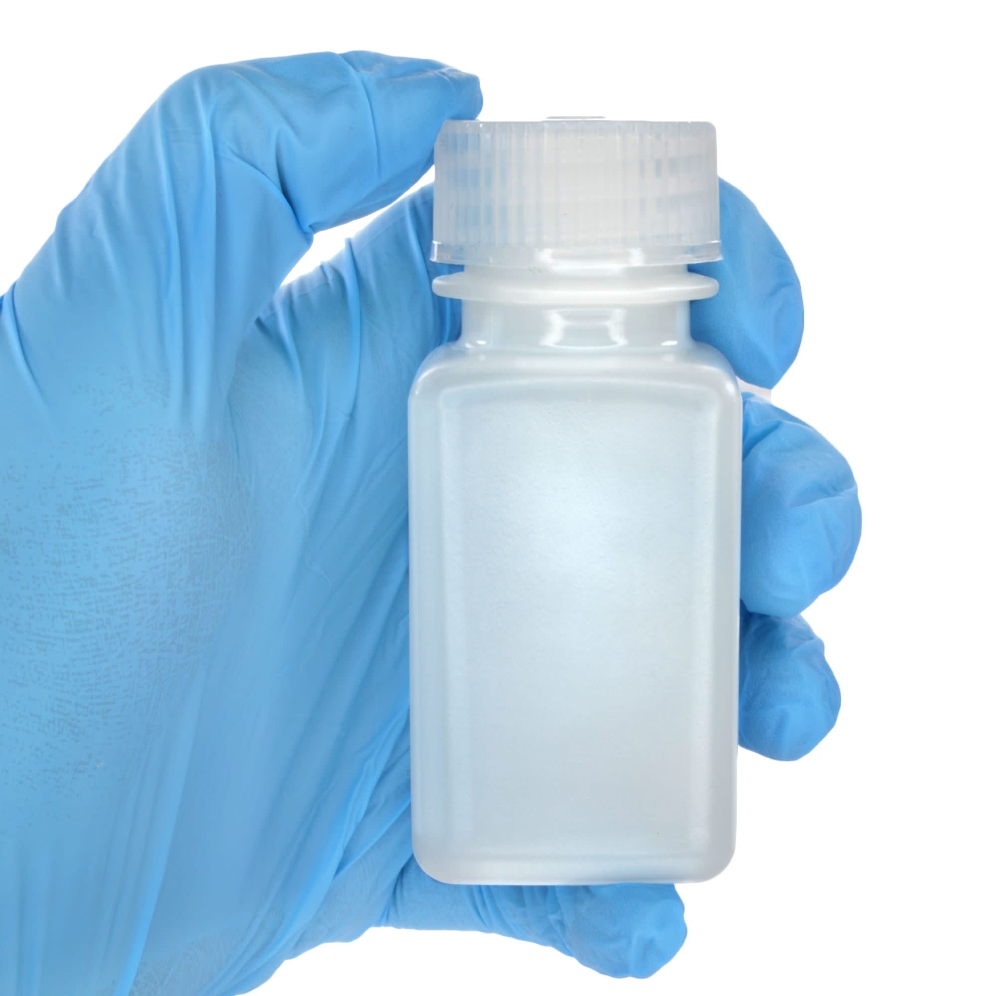 12-Pack Translucent Wide Mouth Square HDPE Reagent Bottles with PP Caps, 60mL, -100 to 120°C