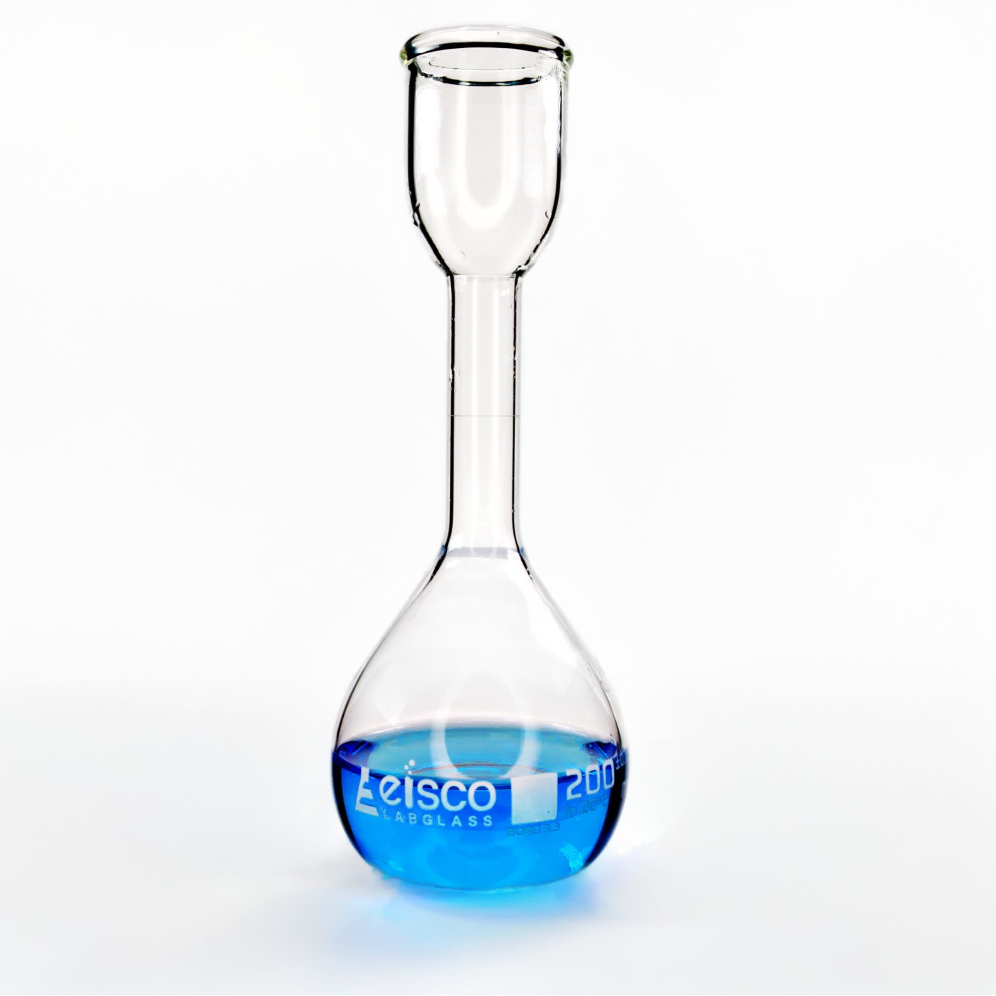 Class A Flat Bottom Kohlrausch Volumetric Flask, 200mL, Borosilicate Glass