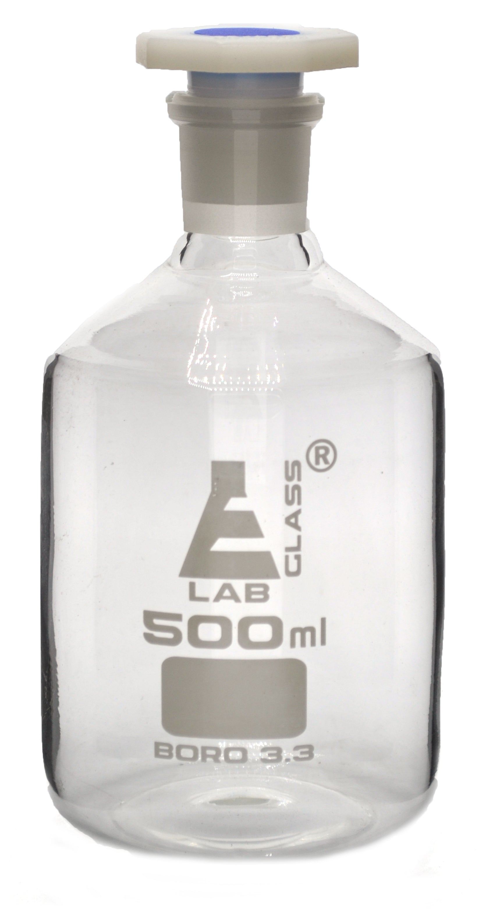 Borosilicate Glass Reagent Bottle with Acid-Proof Polypropylene Stopper