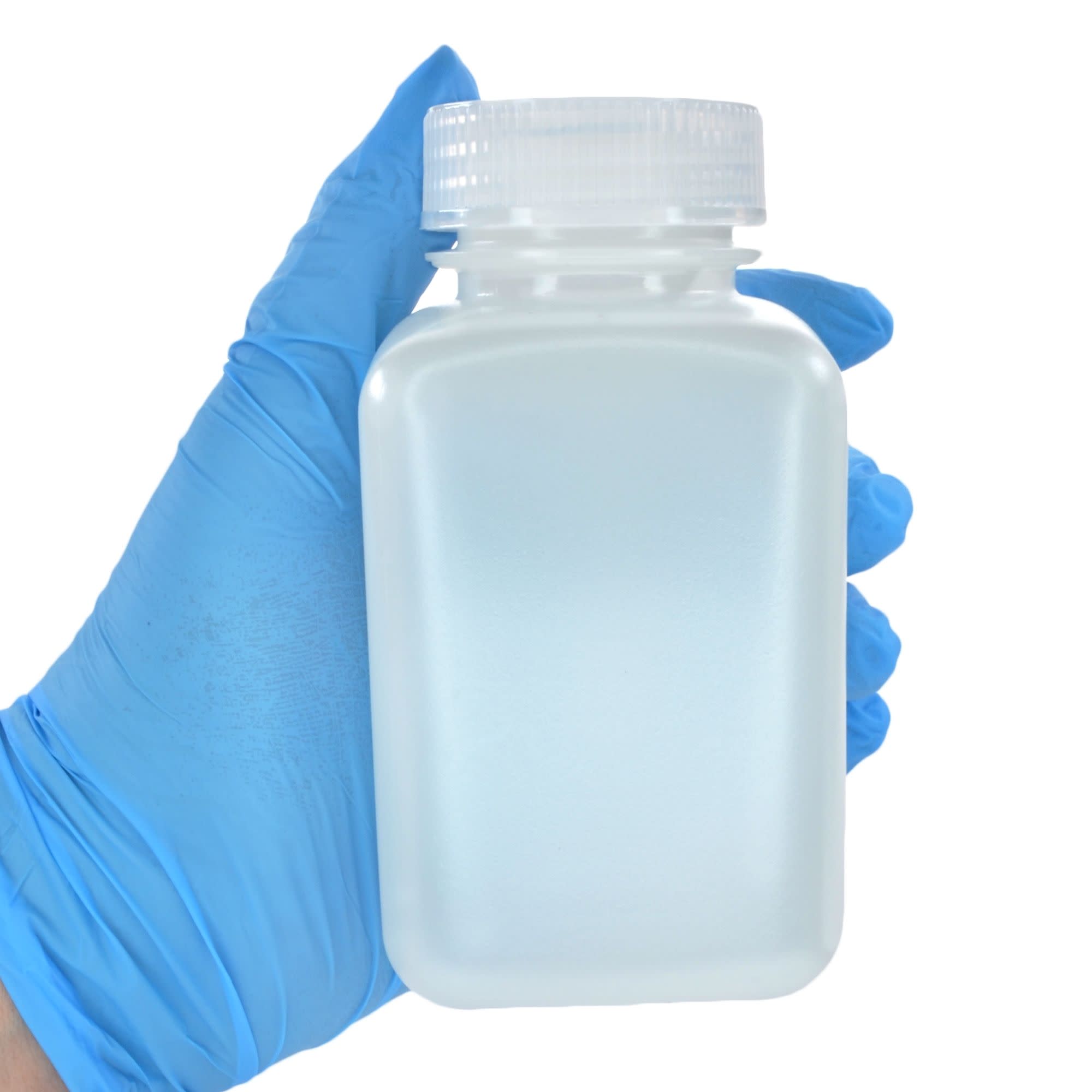 12-Pack Translucent Wide Mouth Square HDPE Reagent Bottles with PP Caps, 250mL, -100 to 120°C