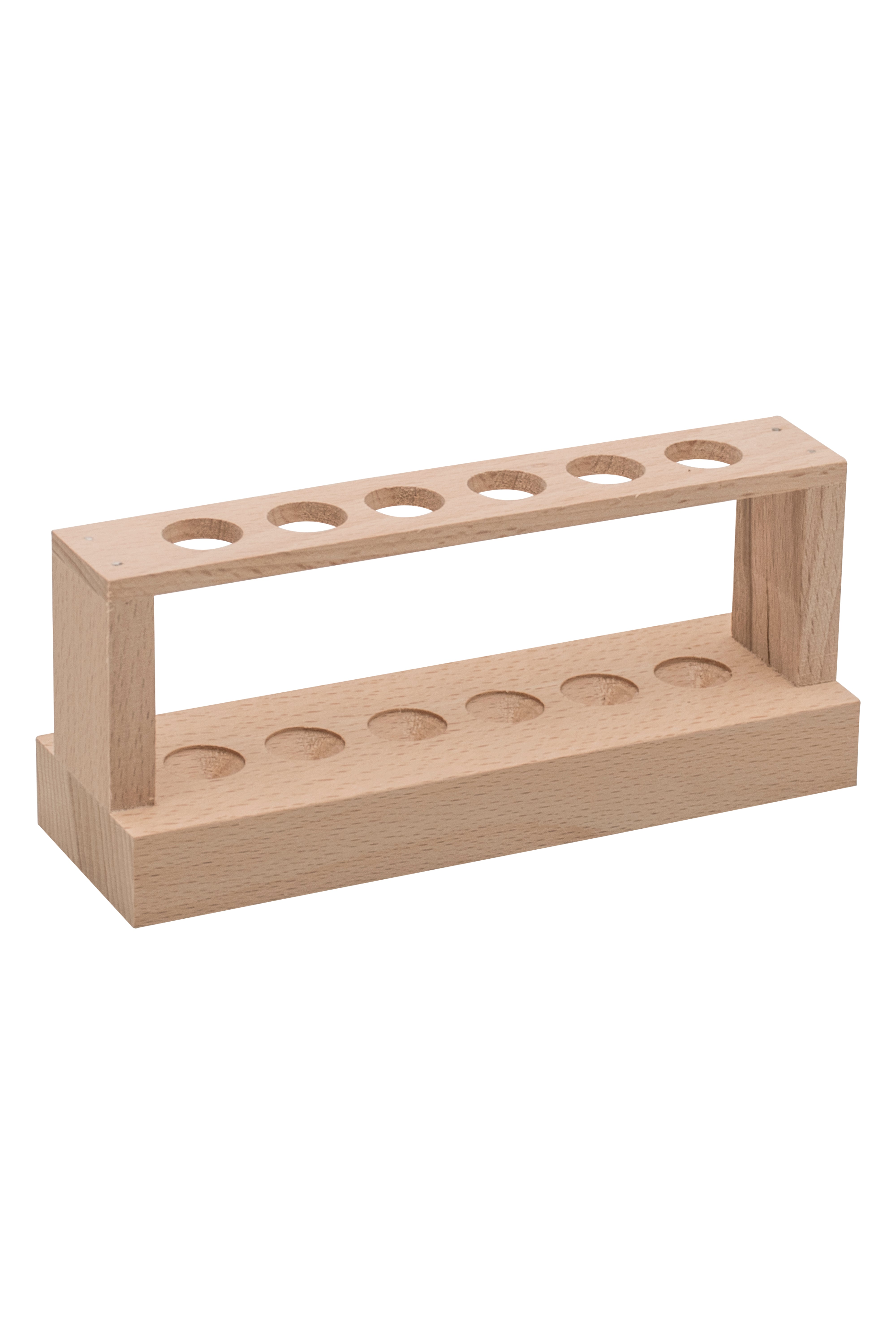 Unfinished Oak Test Tube Rack for 6 Tubes, 15mm