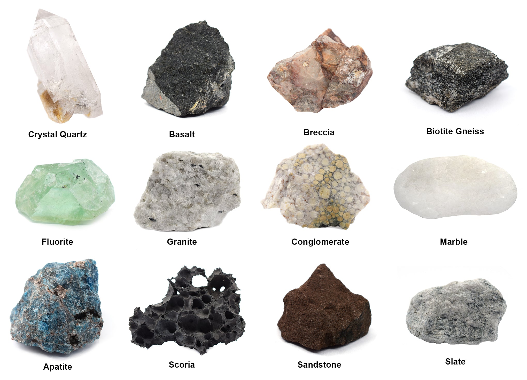 Rock and Mineral Specimen Kit, 12-Piece