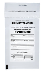 Tamper-Evident Evidence Bag, 6"x9" Transparent, 100-Pack