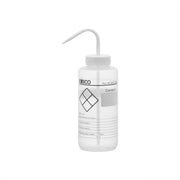 Chemical Wash Bottle, Blank Labels, 1000ml - Wide Mouth, Self Venting, Low Density Polyethylene - Performance Plastics by Eisco Labs