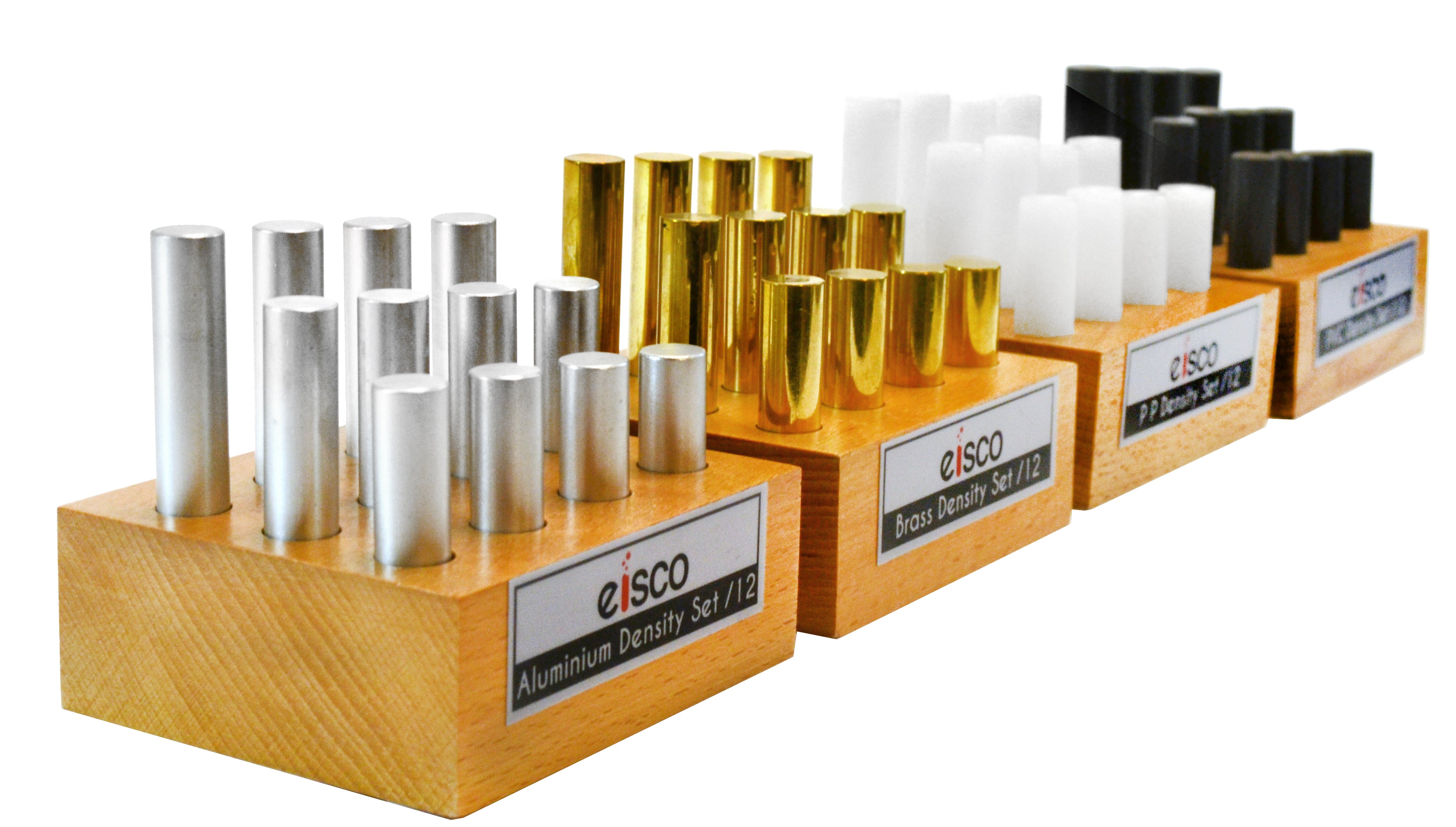48-Piece Density Cylindrical Bars Super Set (Brass, Aluminum, PVC, Polypropylene)
