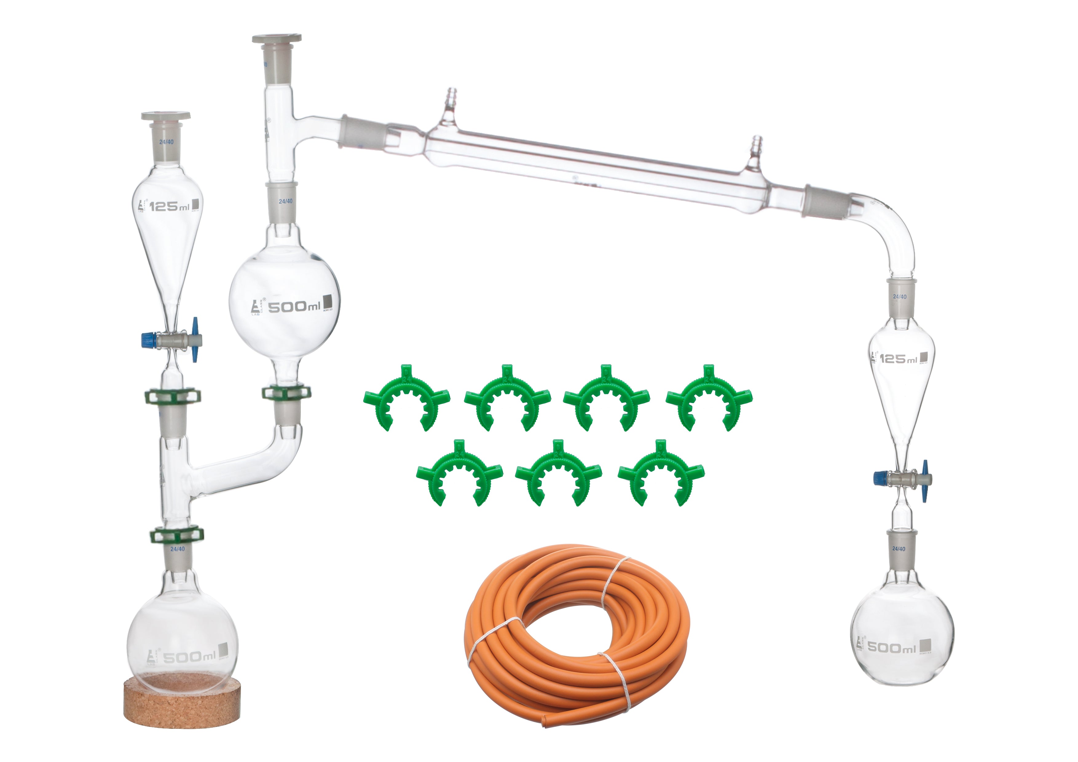 23-Piece Essential Oils Steam Distillation Extraction Apparatus, Borosilicate Glass