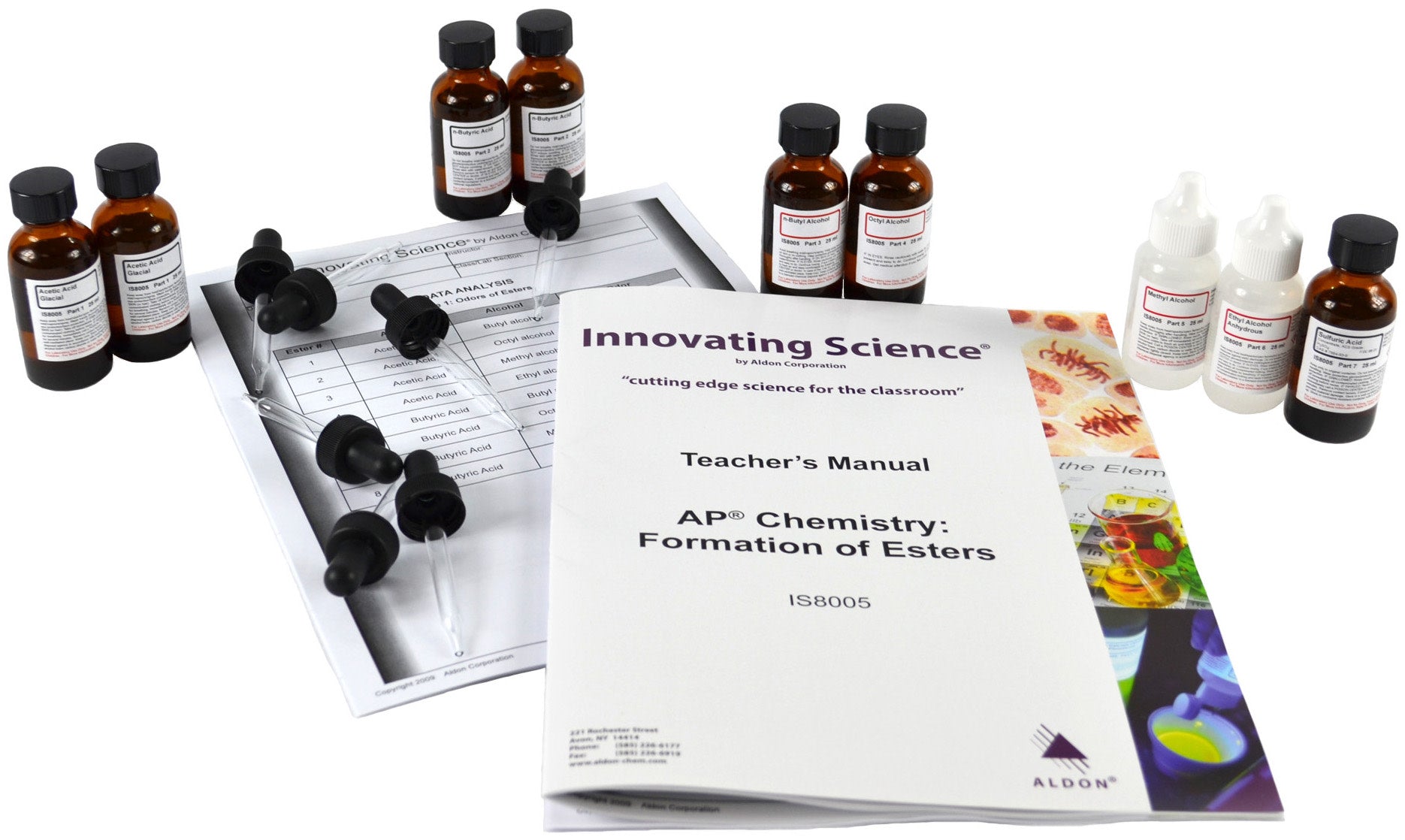 Formation of Esters AP Chemistry Kit with Alcohols and Acids