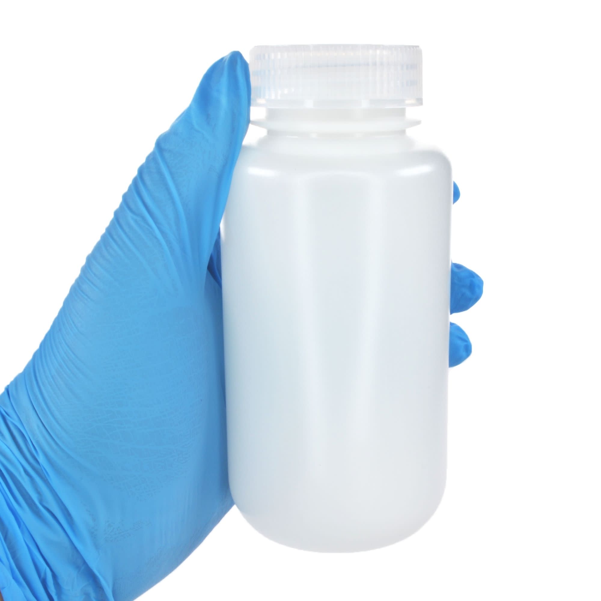 250-Bulk Pack Wide Mouth HDPE Reagent Bottles with PP Caps, 250mL, -100 to 120°C
