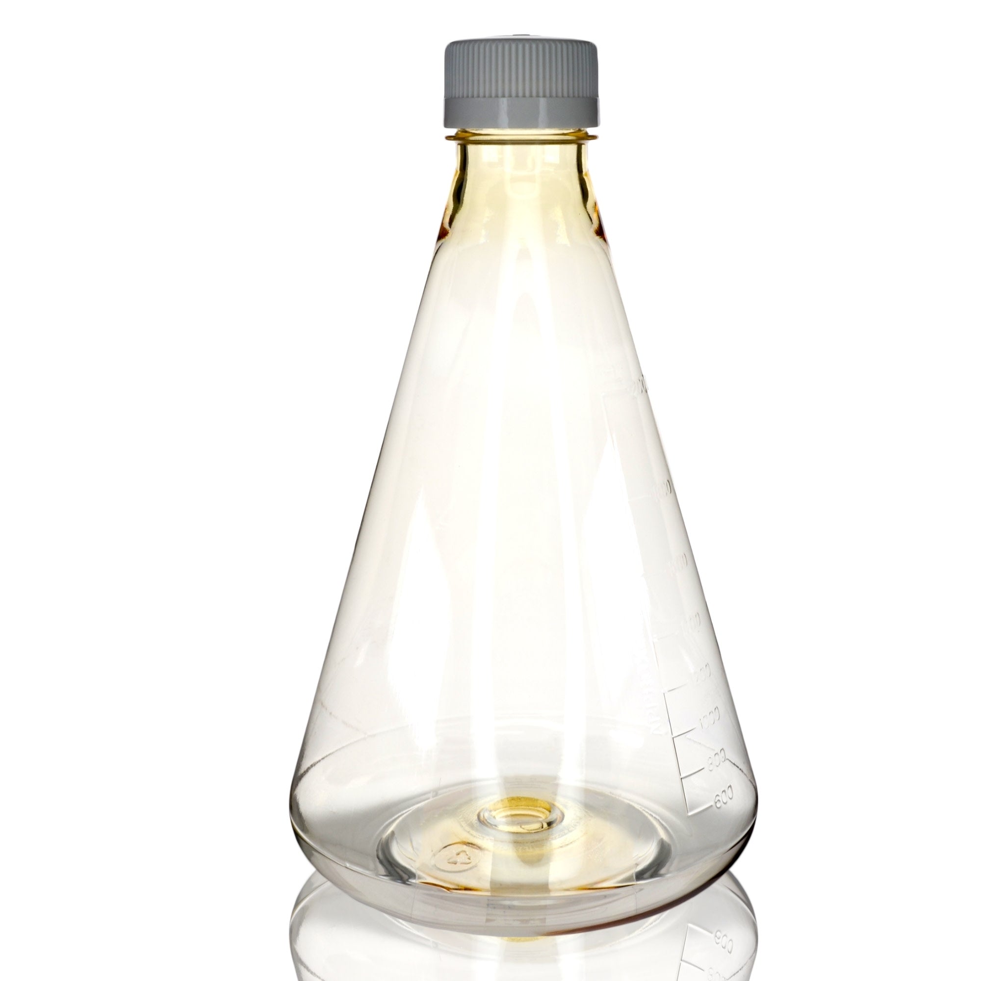Sterile Vented Flat-Bottom Polycarbonate Erlenmeyer Flask, USP Class VI, 2L