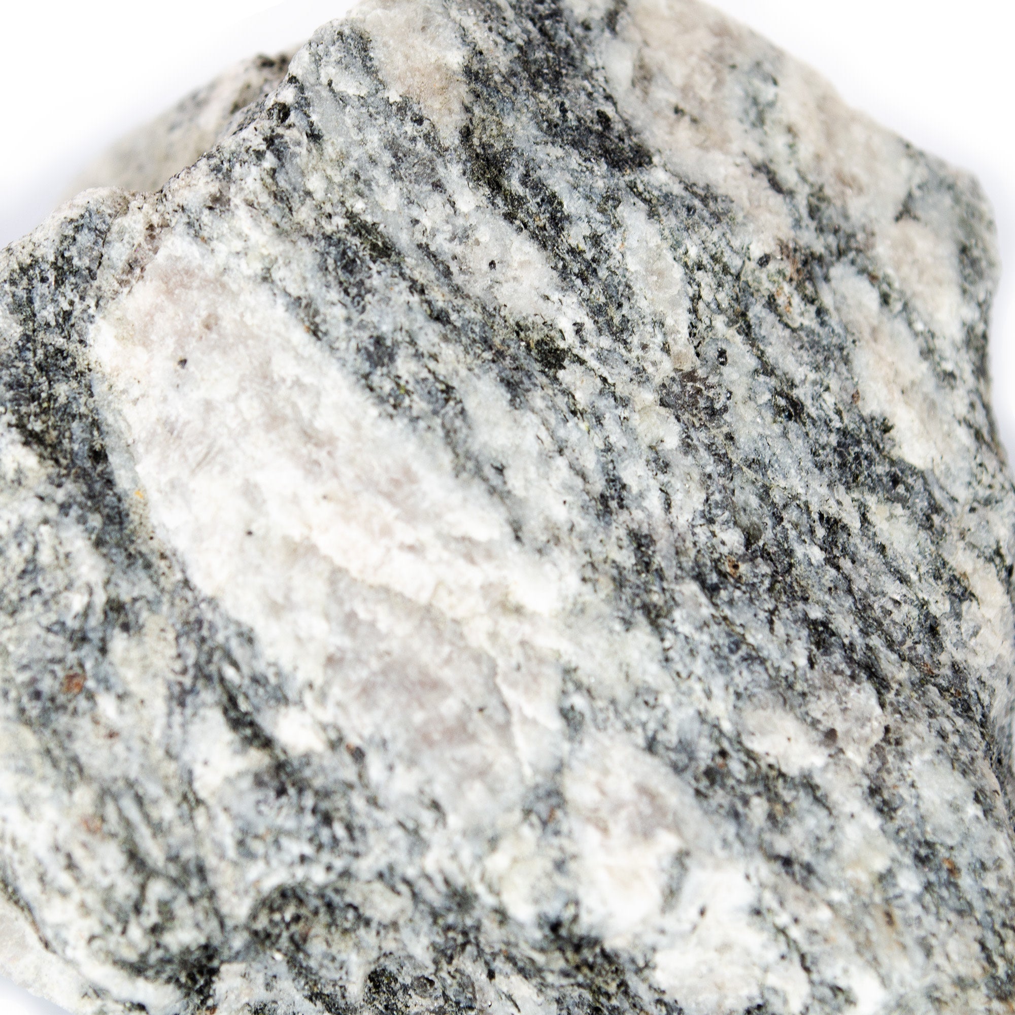 Raw Coarse-Grained Foliated Biotite Gneiss Metamorphic Rock Hand Sample, Approx 2.75 inch