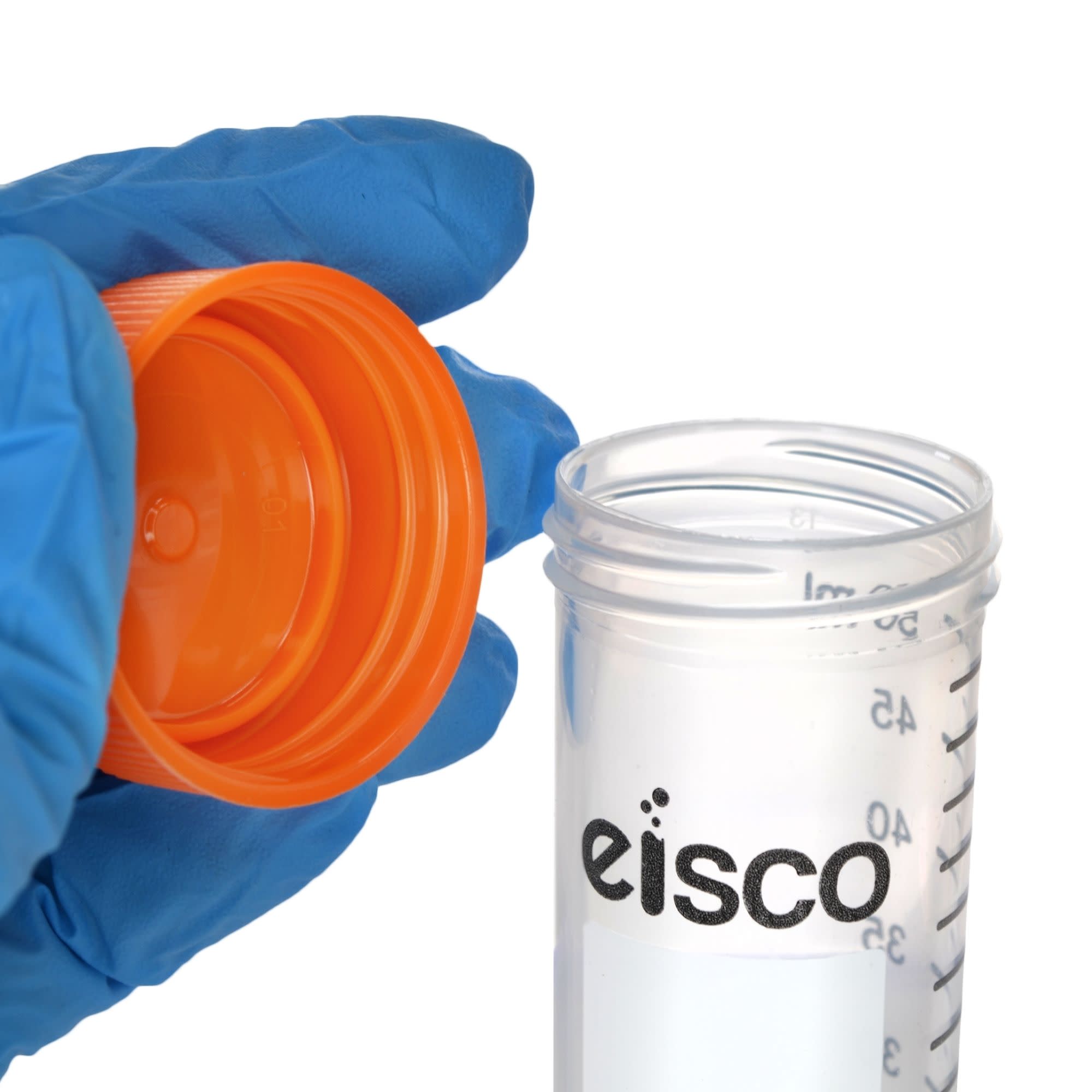 25-Pack Sterile Individually Wrapped Polypropylene Centrifuge Tubes with Flat Cap, 50mL