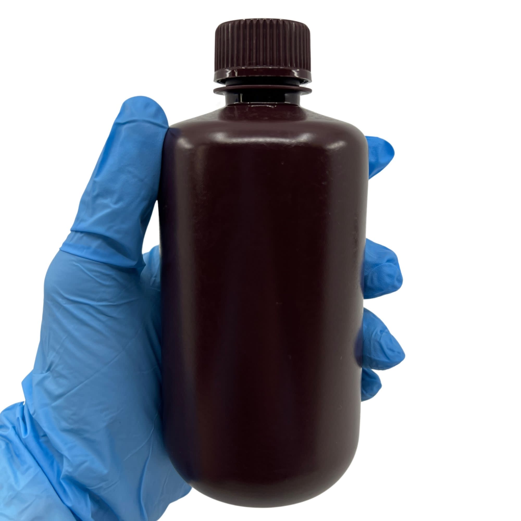 250-Bulk Pack Amber Narrow Mouth HDPE Reagent Bottles for Light-Sensitive Substances, 250mL, -100 to 120°C