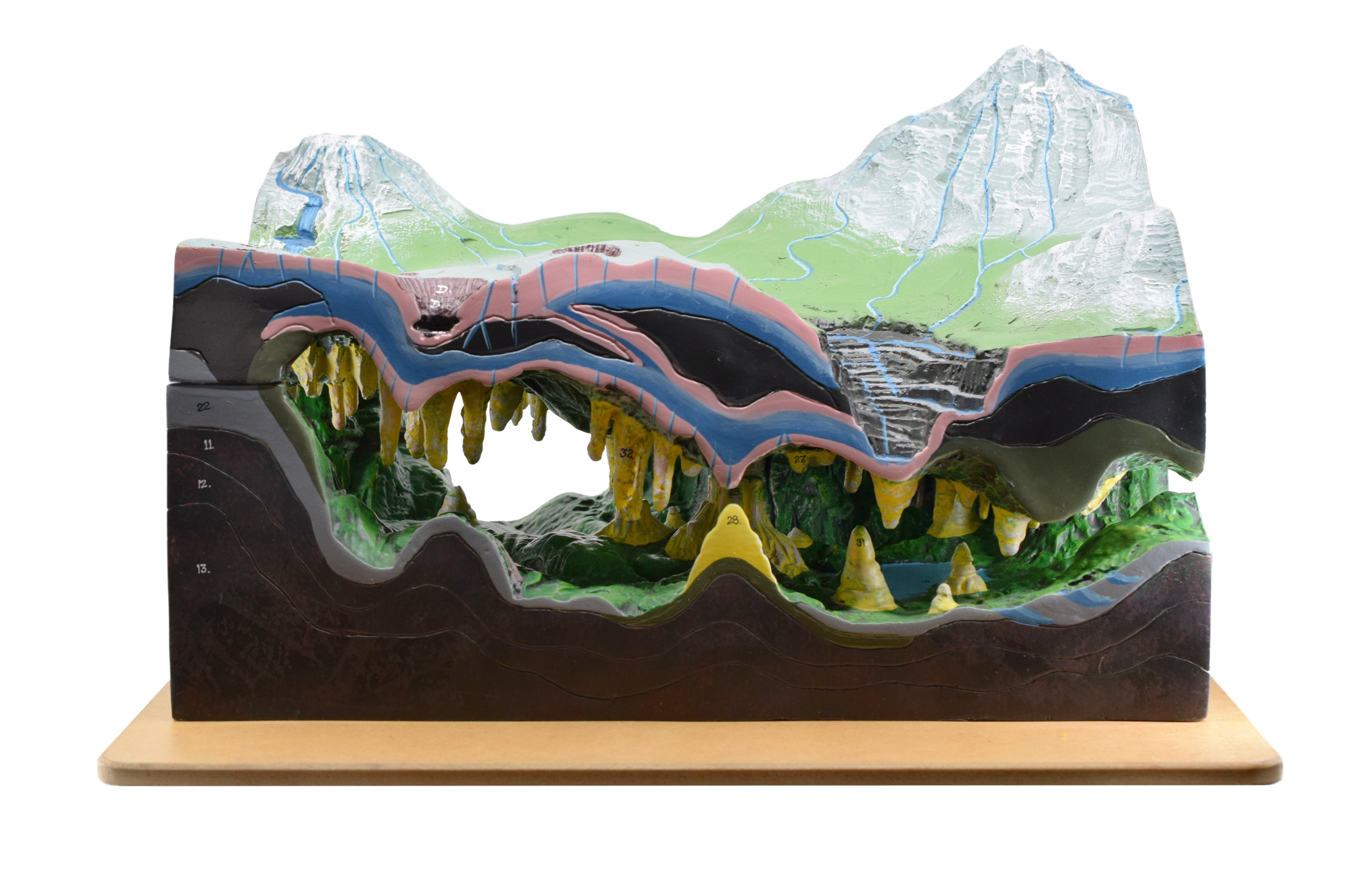 Karst, Caves and Water Action Landform Model, 2-Part