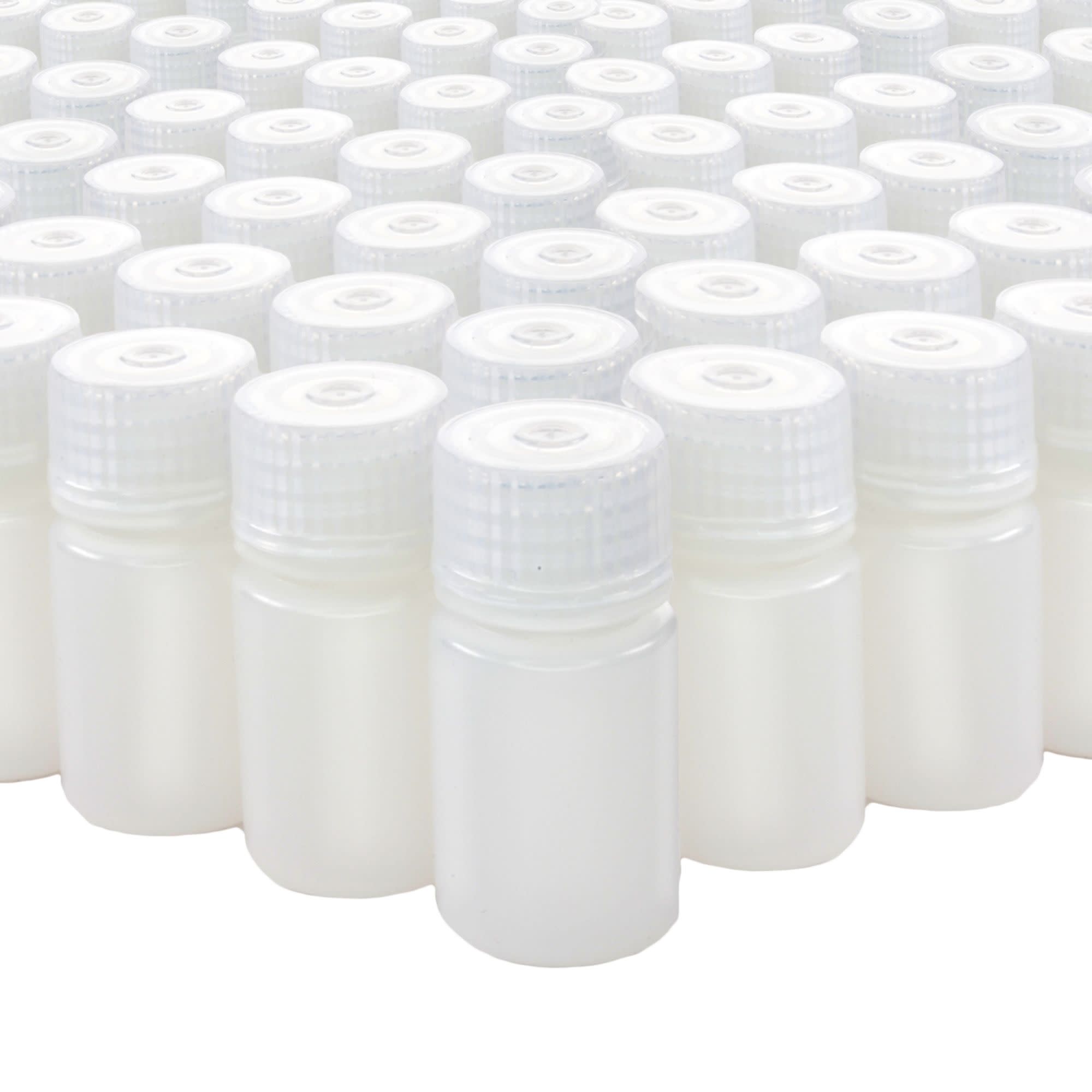 2000-Bulk Pack Translucent Narrow Mouth HDPE Reagent Bottles with PP Caps, 15mL, -100 to 120°C