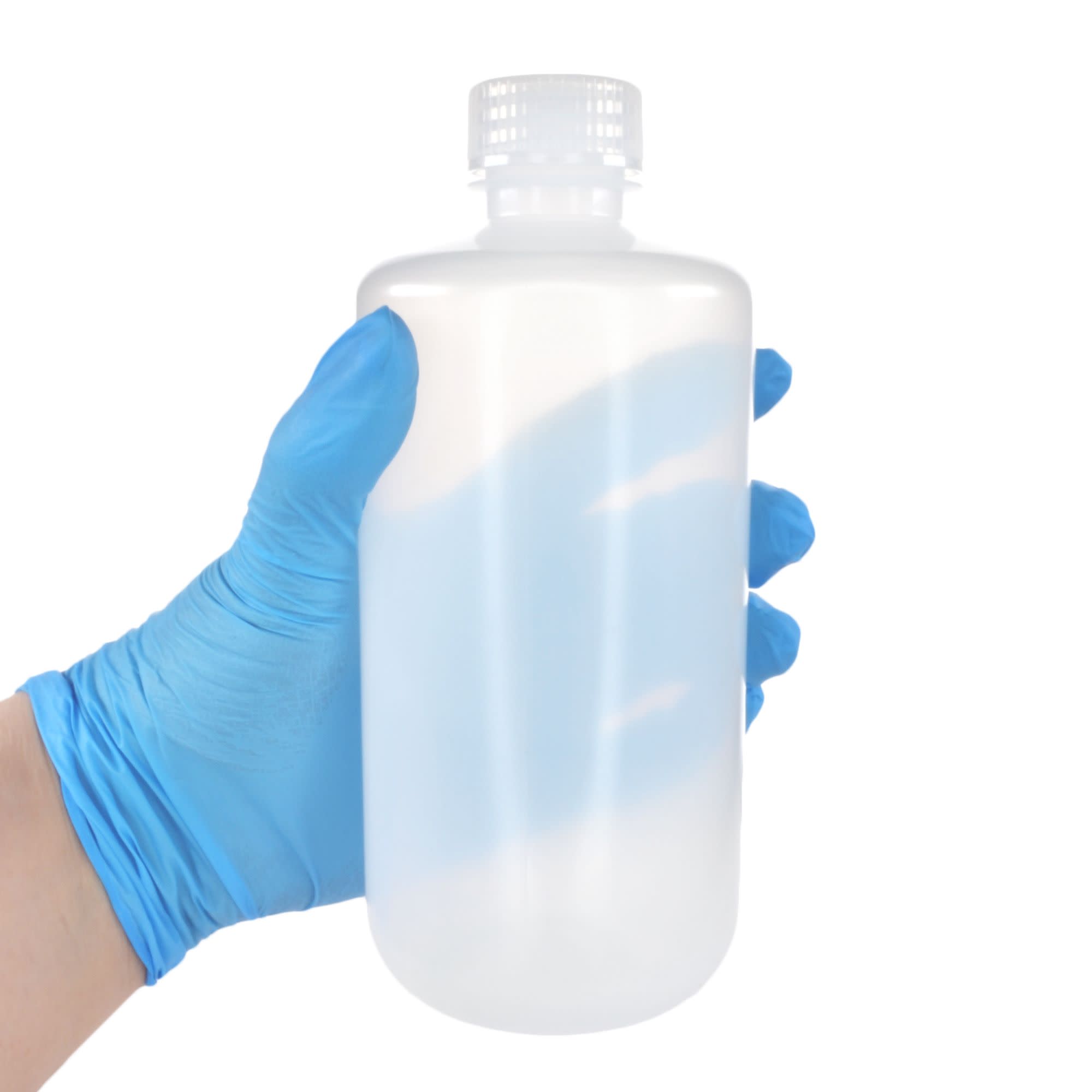 12-Pack Translucent Narrow Mouth LDPE Reagent Bottles with PP Caps, 500mL, -100 to 80°C