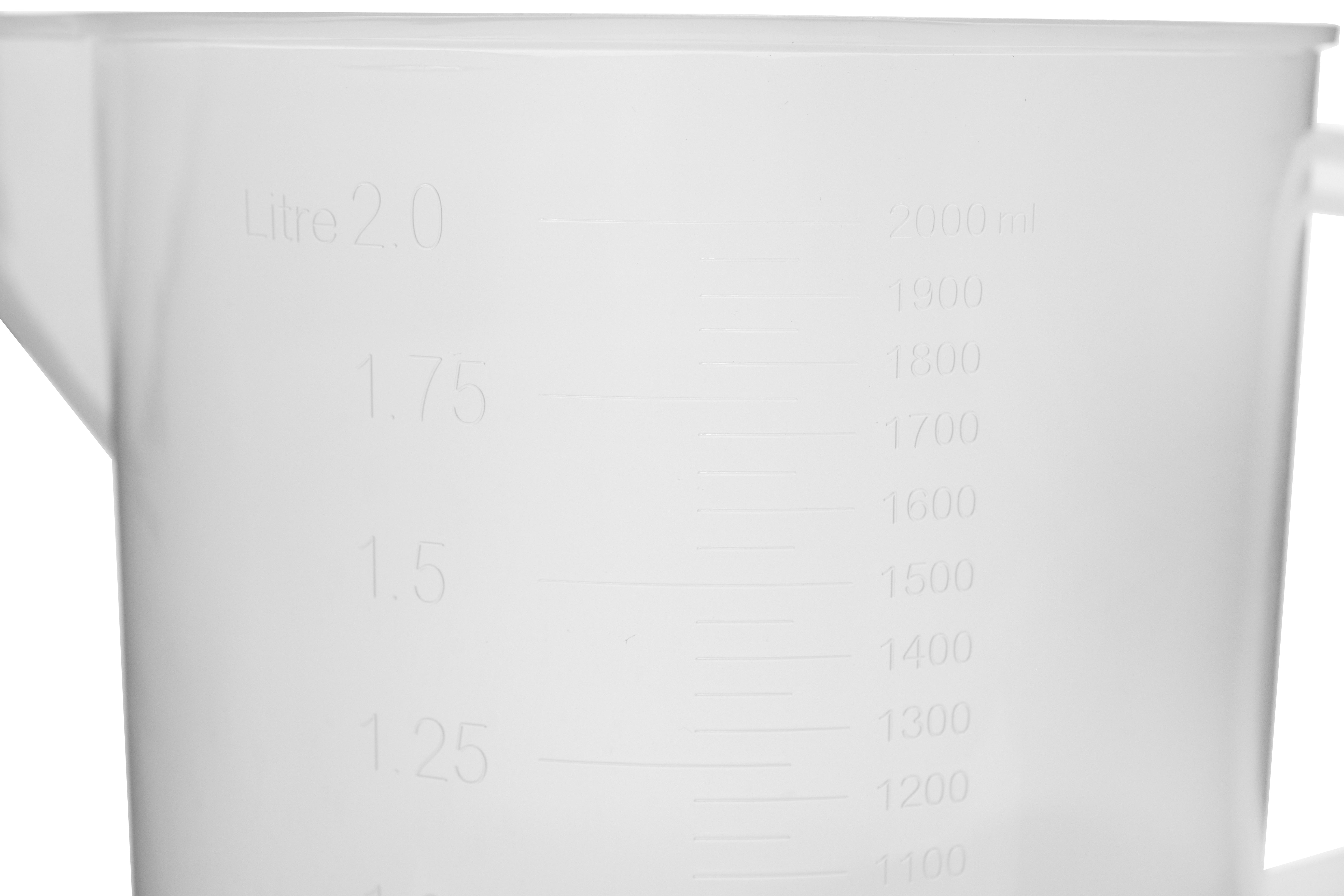 Short Form Polypropylene Measuring Pitcher, 2000mL, Euro Design