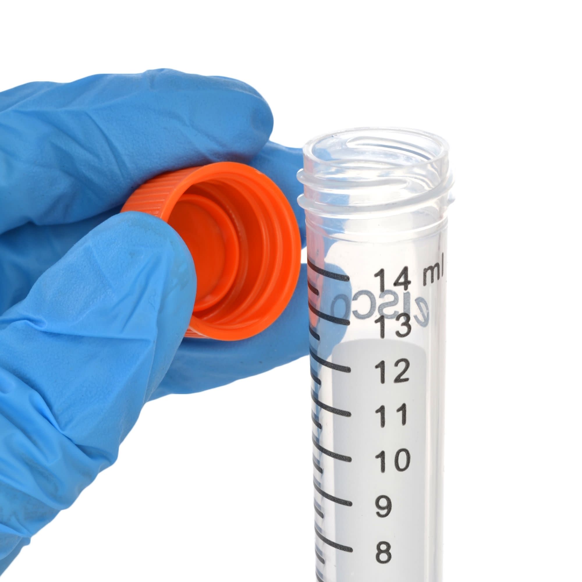 25-Pack Sterile Polypropylene Centrifuge Tubes with Flat Cap, 15mL