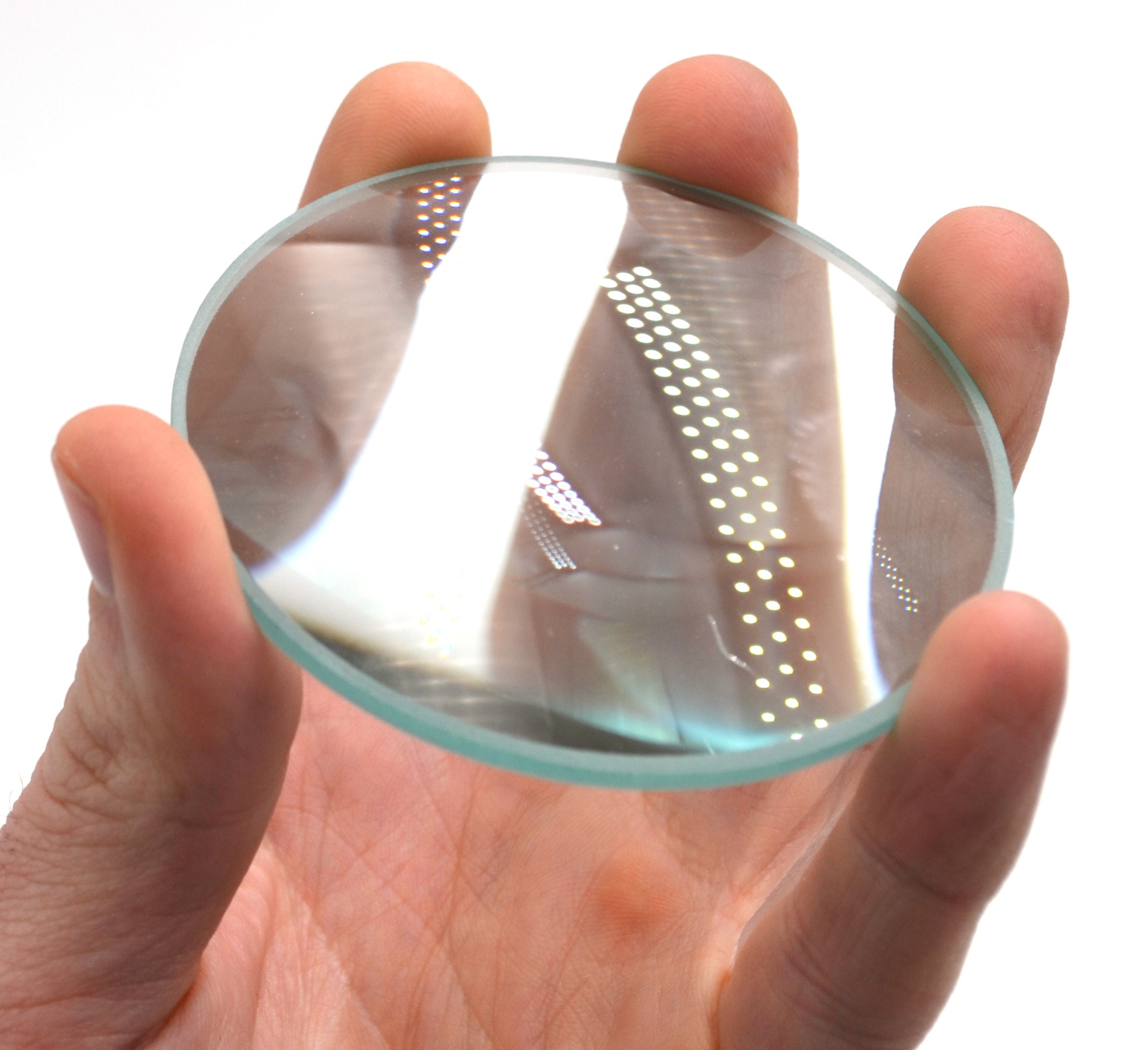 Optically Worked Double Convex Glass Lens, 75mm Diameter, 150mm Focal Length