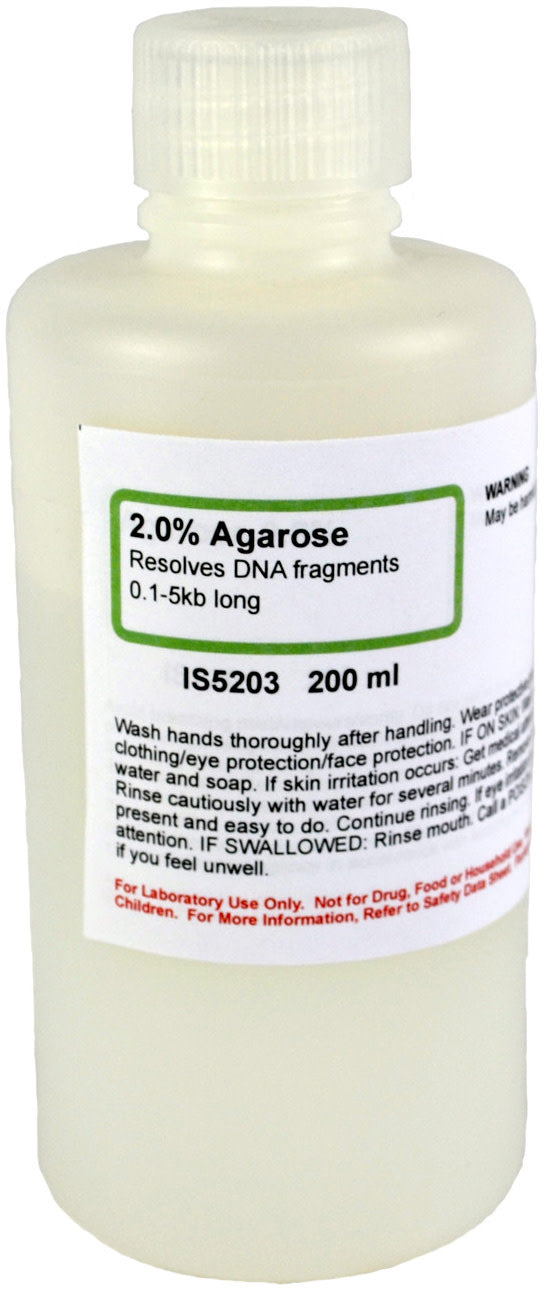 2.0% Agarose for Gel Electrophoresis of 0.1-5kb DNA Fragments, 200mL