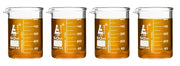 4-Pack Borosilicate Glass Lab Beaker Shot Glasses, 1.6oz/50mL