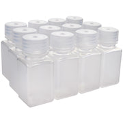 Square Wide Mouth Polypropylene Reagent Bottle, Autoclavable Leak-Proof, 12-Pack