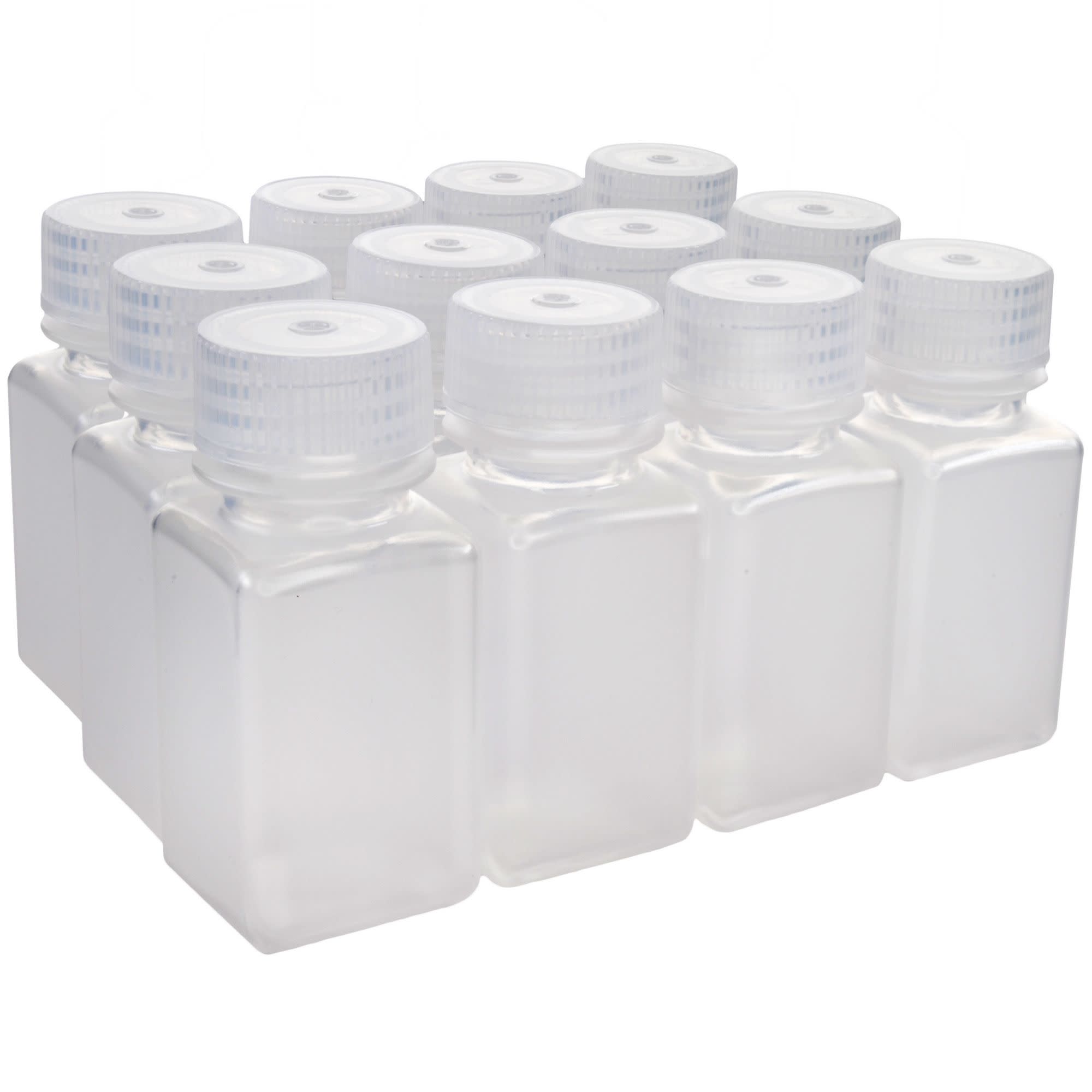 Square Wide Mouth Polypropylene Reagent Bottle, Autoclavable Leak-Proof, 12-Pack