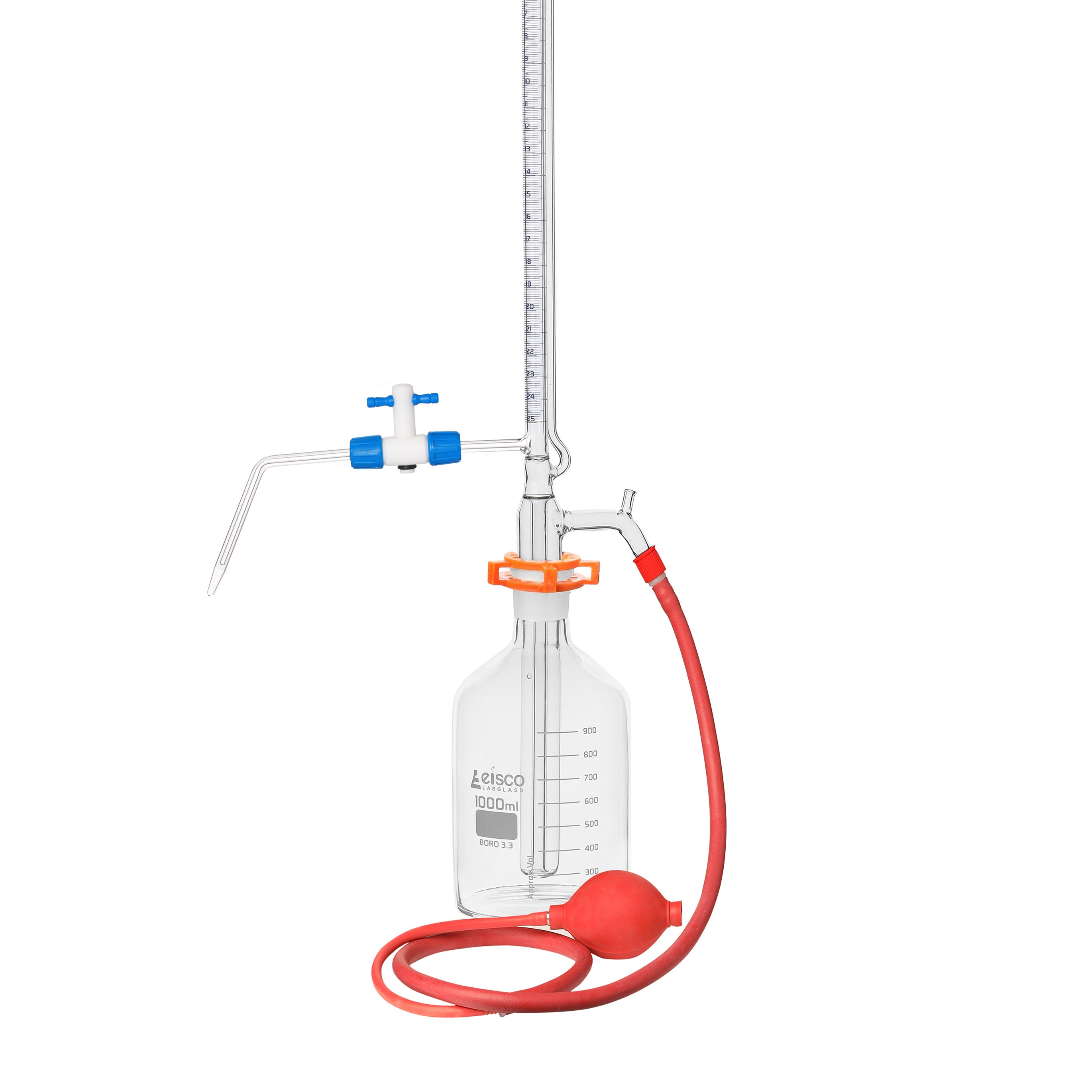 Class A Automatic Zero Schellbach Burette with 1000mL Reservoir, 25mL, 29/32 Joint, Borosilicate Glass