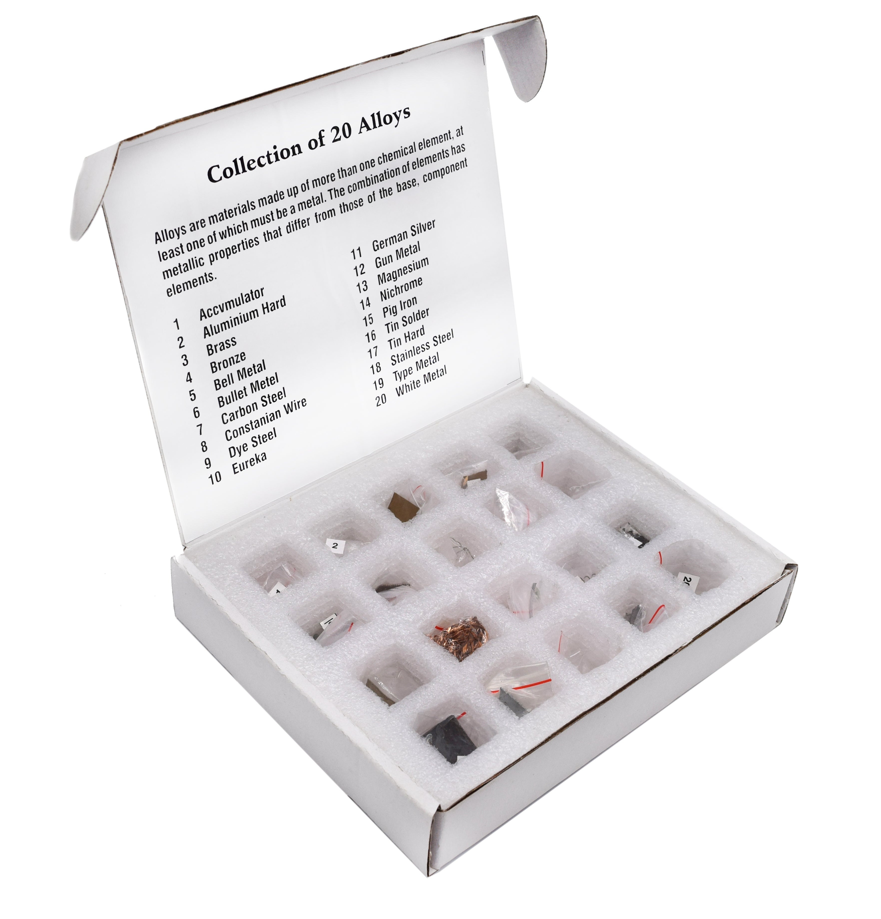 20 Metal Alloy Specimen Set in Die-Cut Case