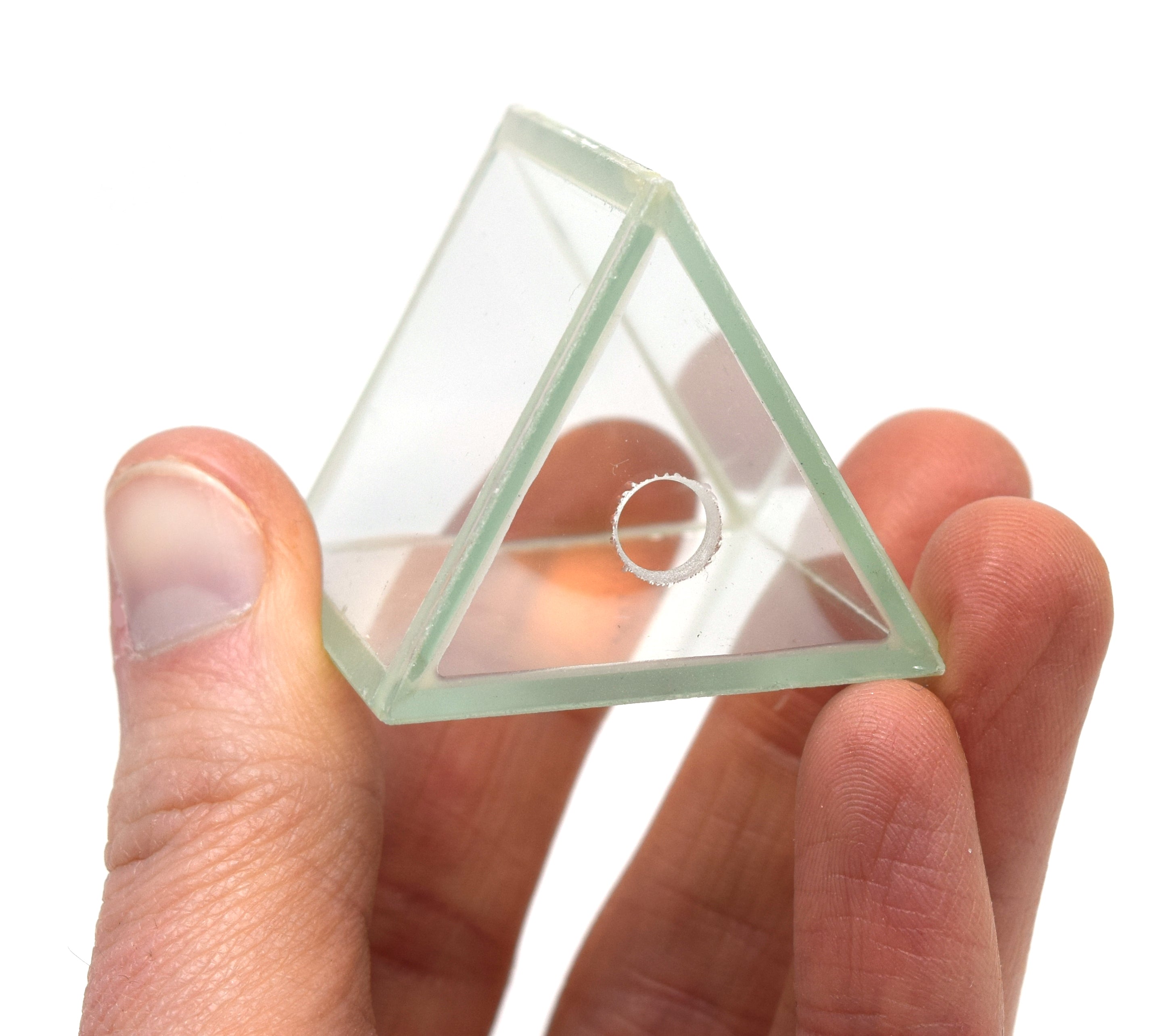 Hollow Glass Prism with Stopper, 1.5 x 1.5"