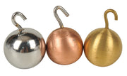 3-Piece Pendulum Bob Set with Hooks (Brass, Copper, Iron), 25mm