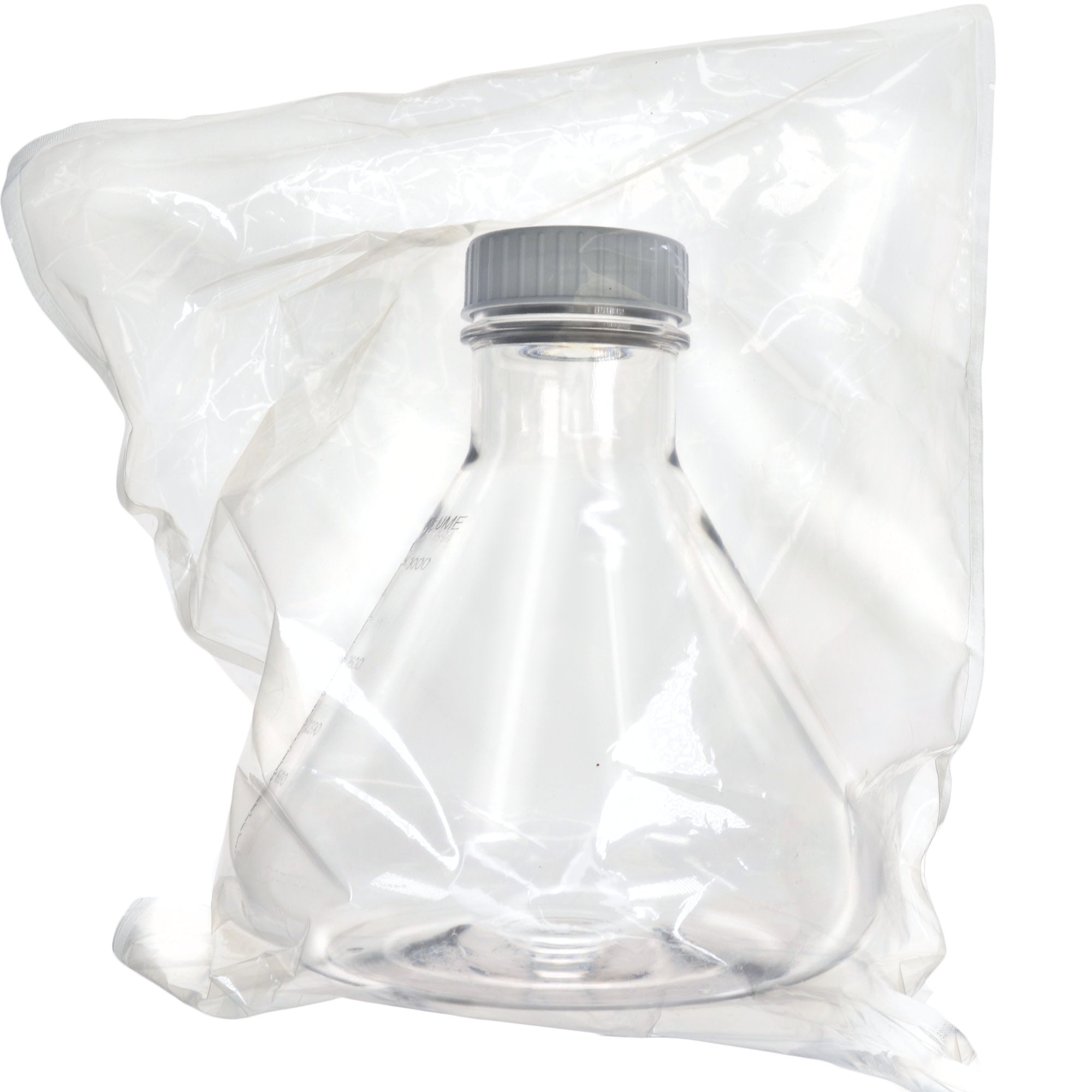 Sterile Non-Vented Flat-Bottom PETG Erlenmeyer Flask, USP Class VI, 3L