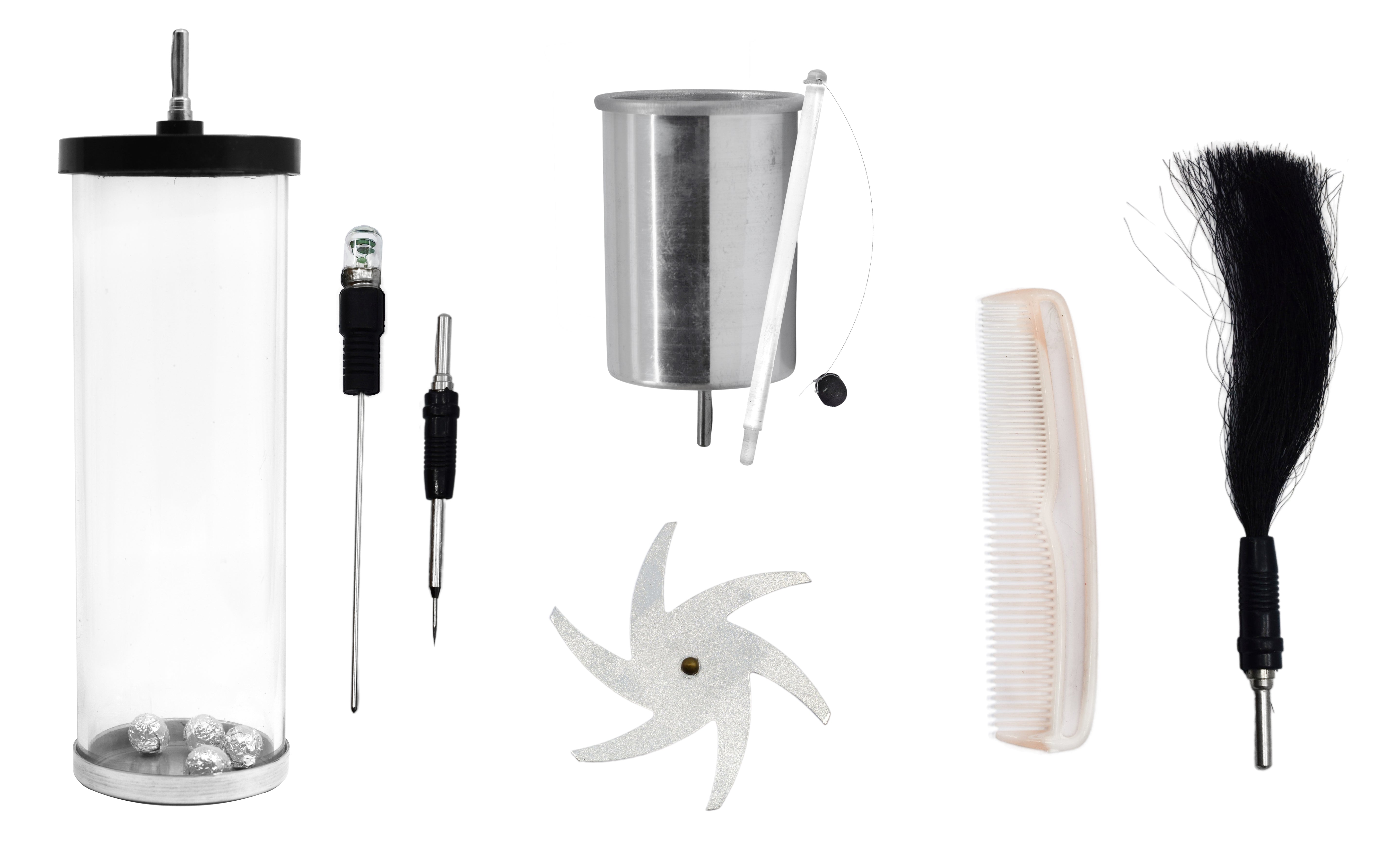 7-Piece Electrostatics Accessory Kit for Van de Graaff and Wimshurst