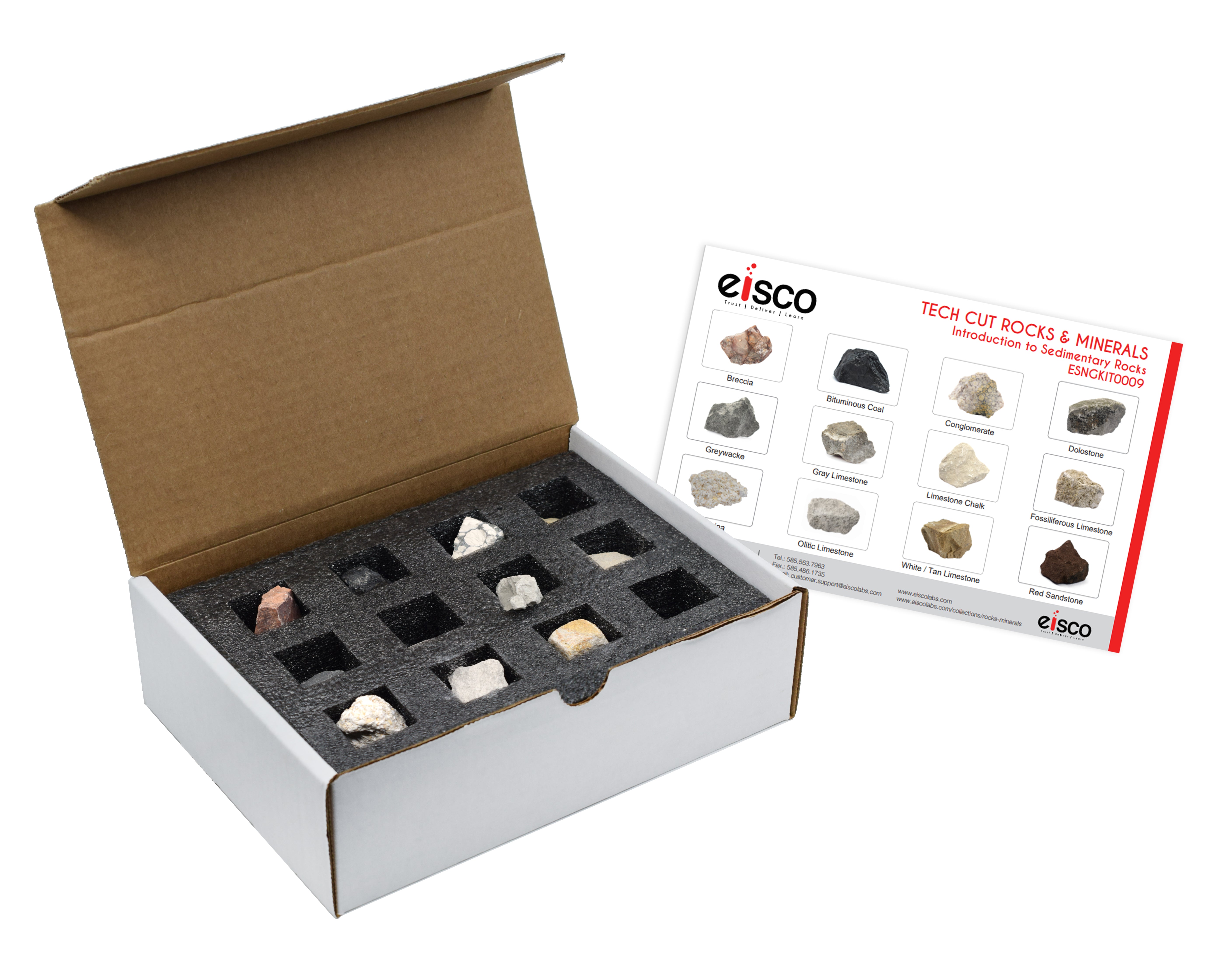 Sedimentary Rock Specimen Kit, 12-Piece