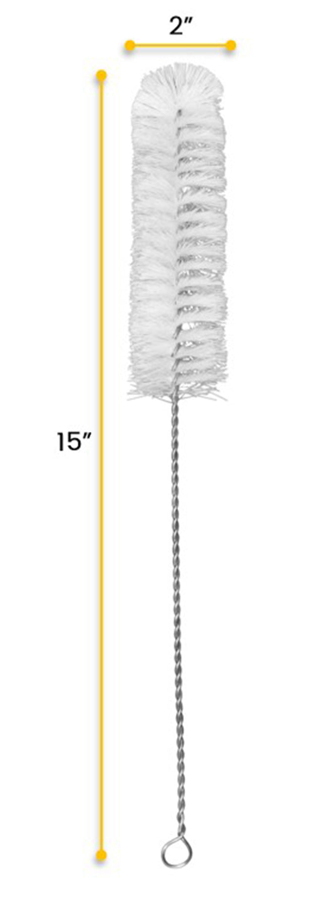 Nylon Cleaning Brush for 1.6"-2" Tubes, 15"