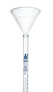 3-Piece Lab Burette Starter Set with 50mL PTFE Burette, Funnel and Brush, Borosilicate Glass