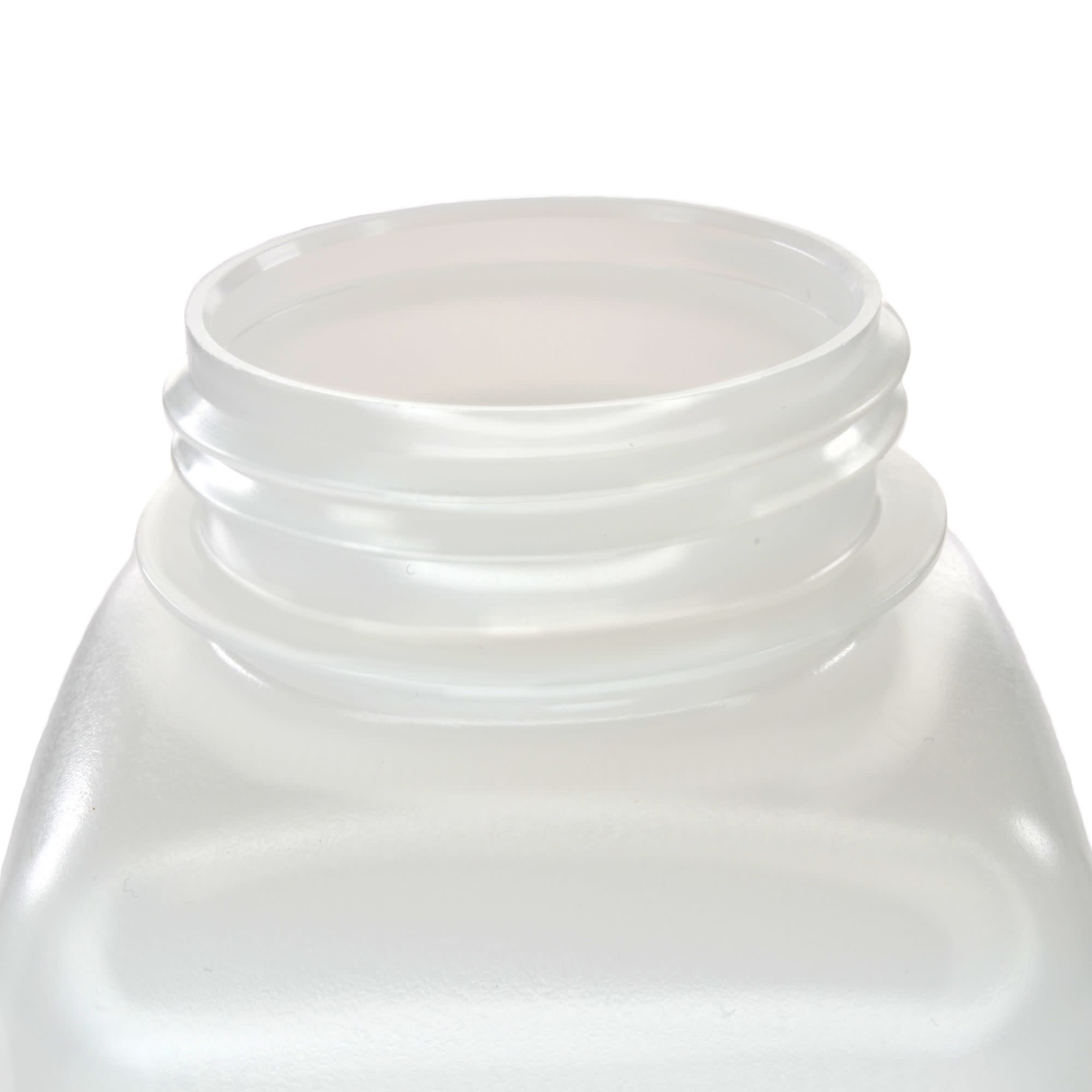 12-Pack Translucent Wide Mouth Square HDPE Reagent Bottles with PP Caps, 500mL, -100 to 120°C