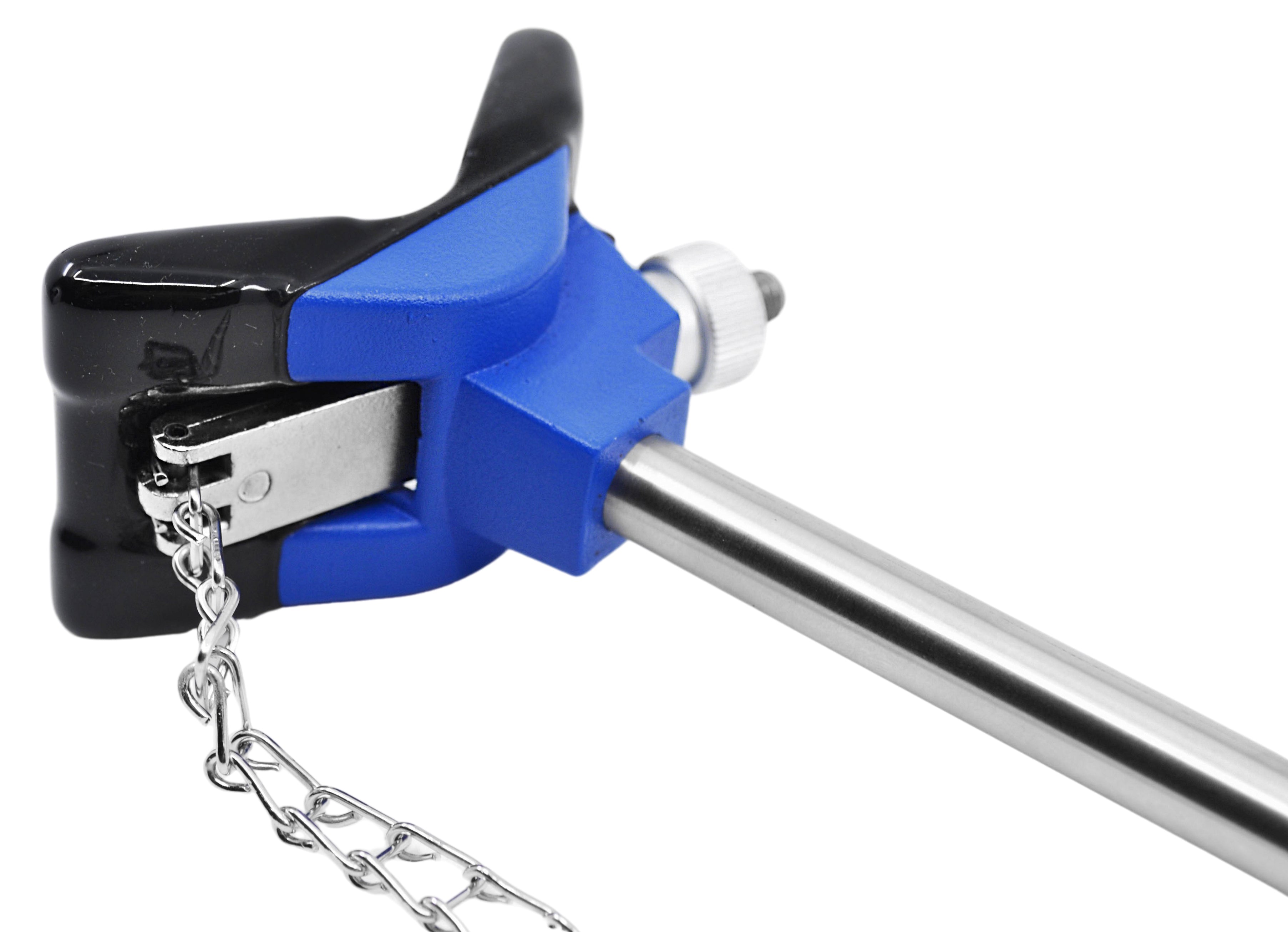 Lab Clamp with Vinyl-Coated Chain and Stainless Steel Rod, 8"